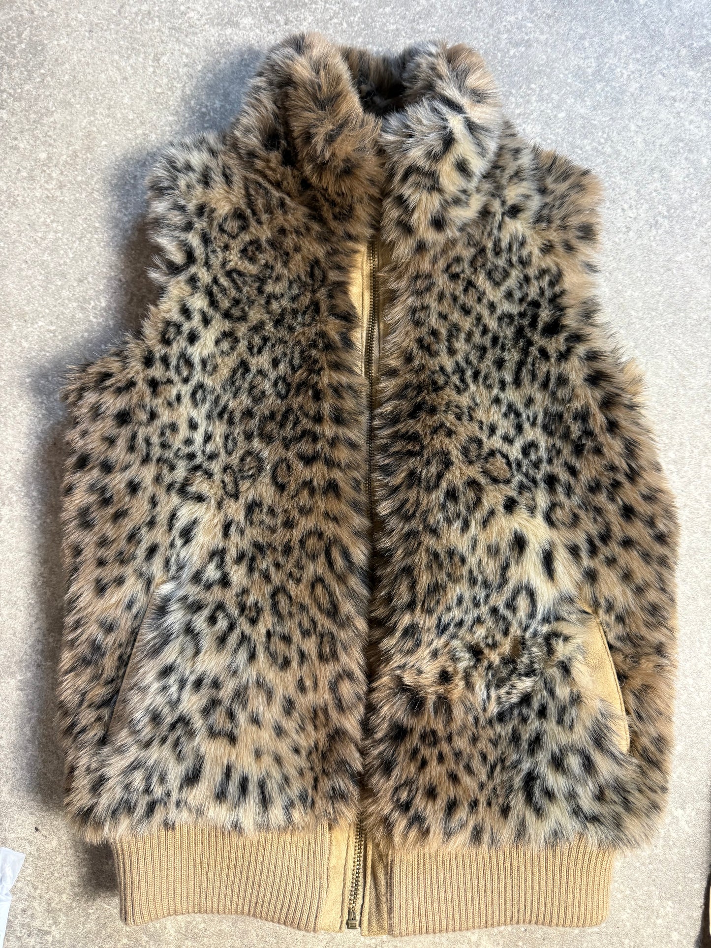 Faux Fur Leopard Gilet (UK10)