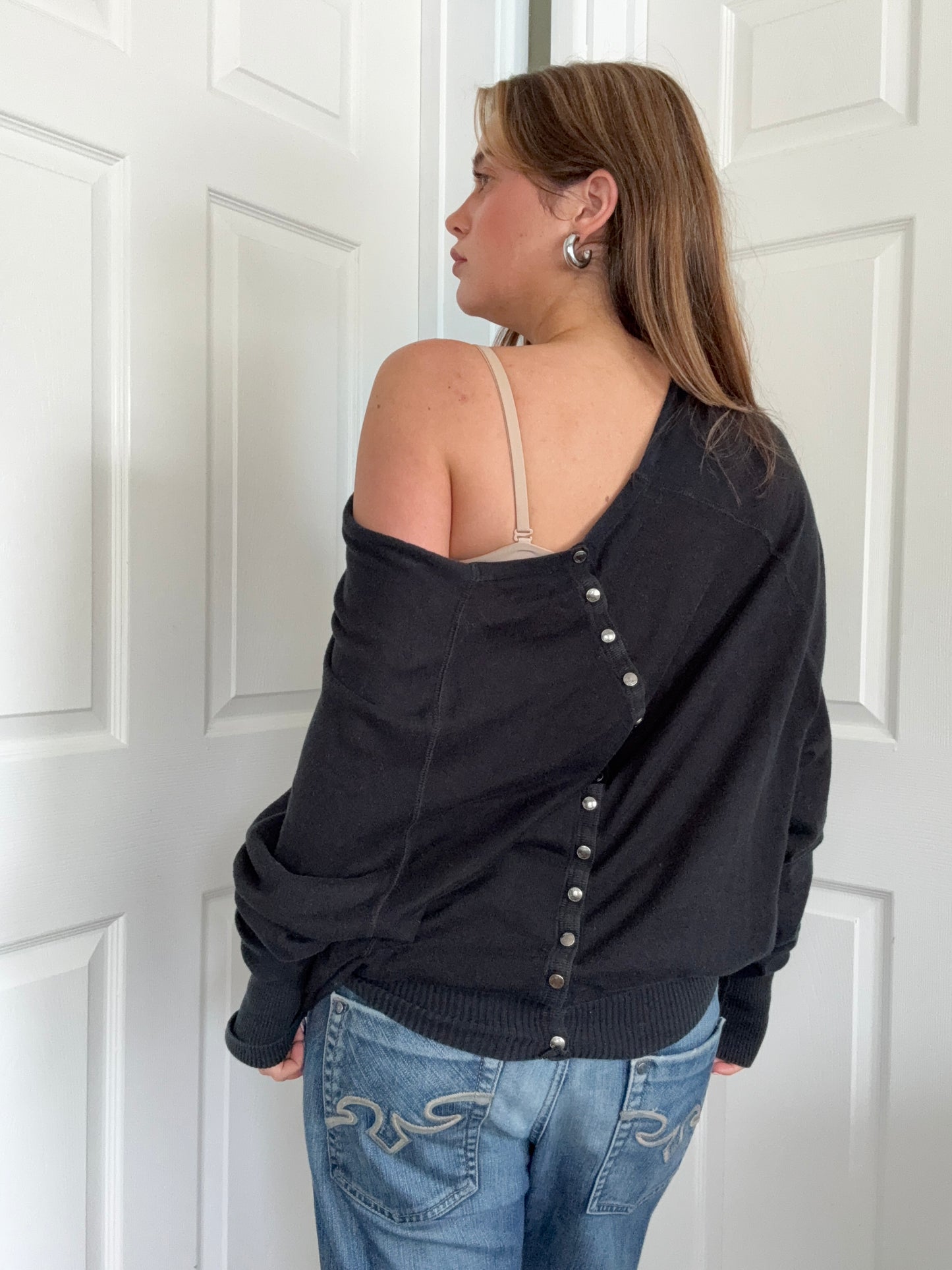 Allsaints Batwing Popper Jumper (UK12)