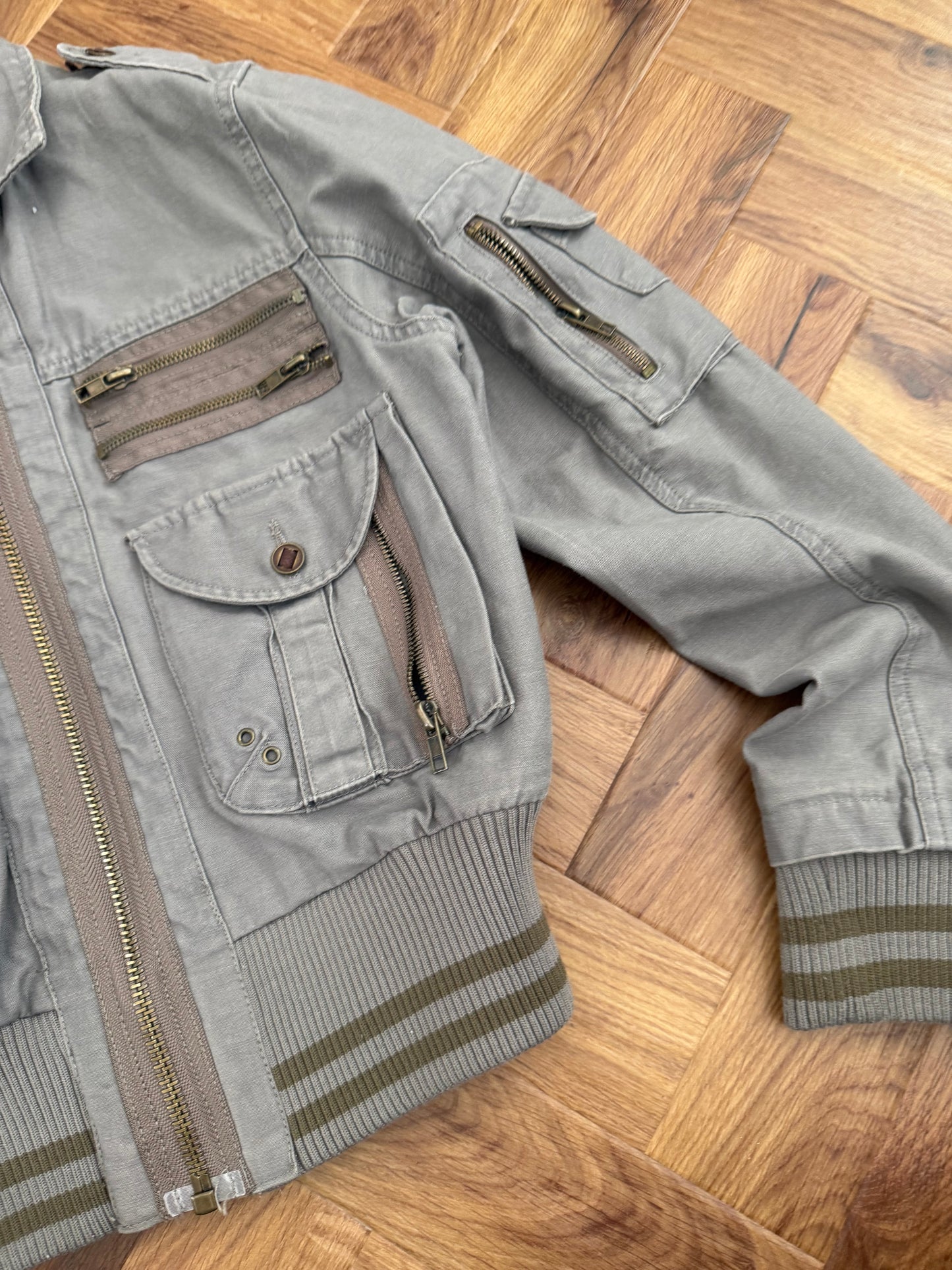 Y2K Cargo Bomber Jacket (UK10)