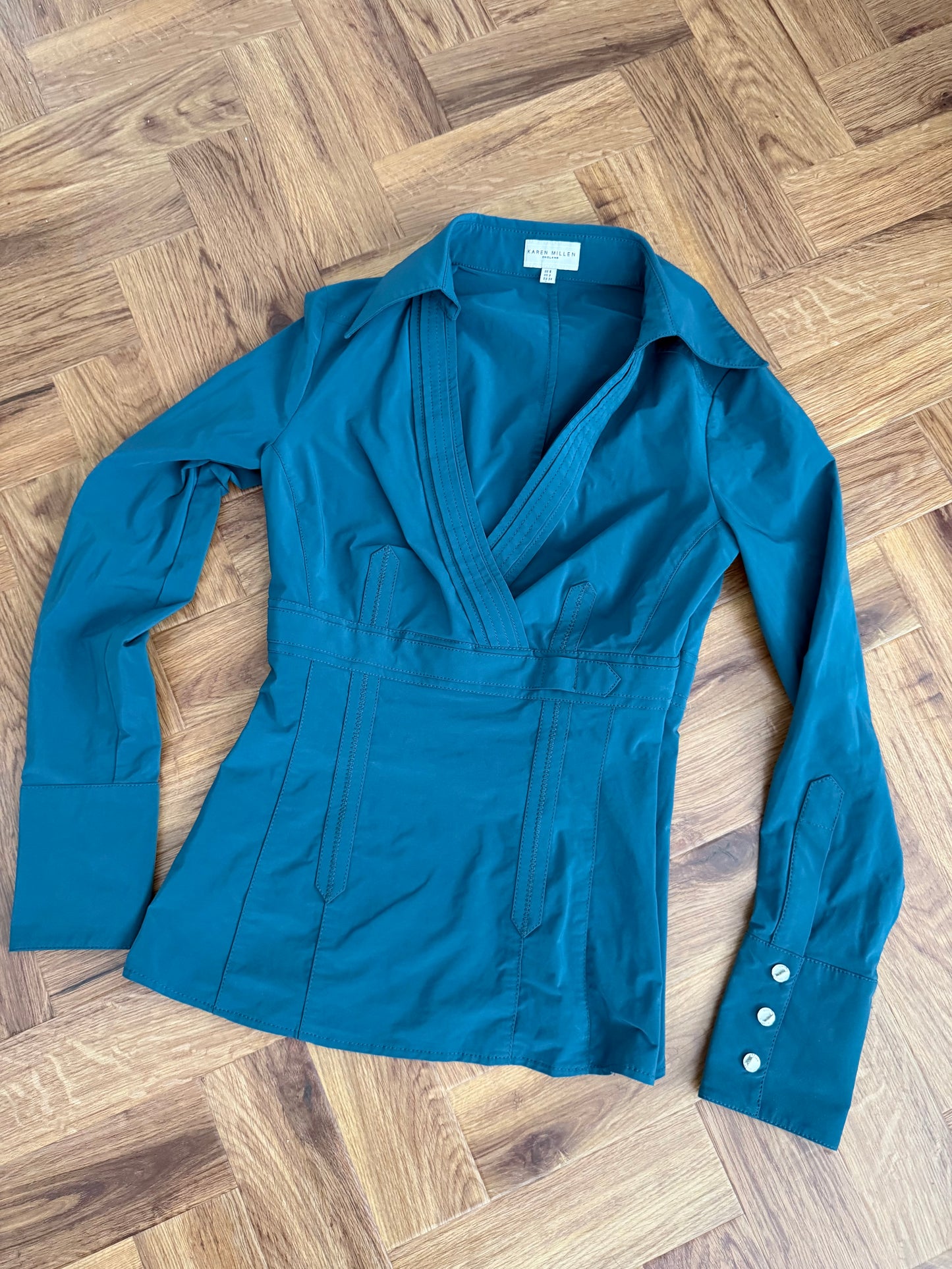 Karen Millen Fitted Slinky Shirt (UK6)
