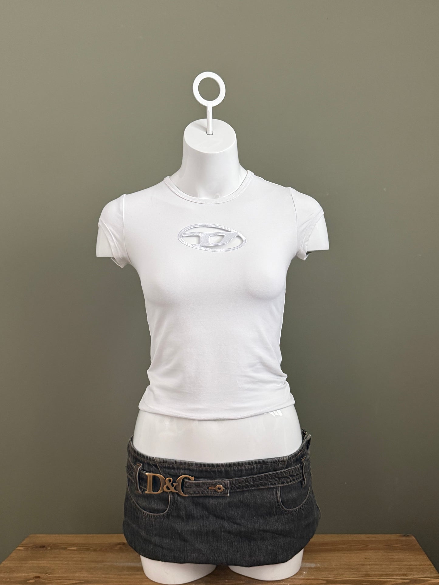 Diesel Cut Out Baby Tee (XS)