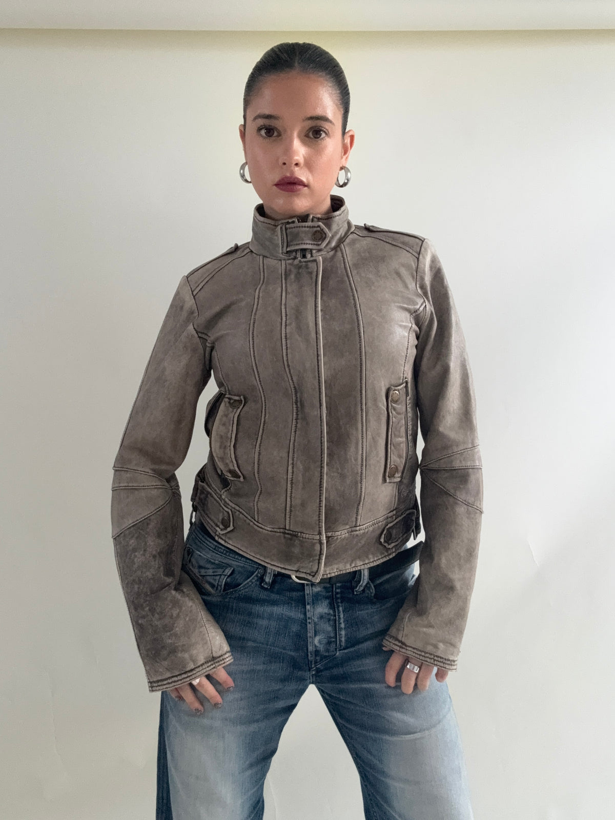 Vintage Pepe Jeans Leather Biker Jacket (M)