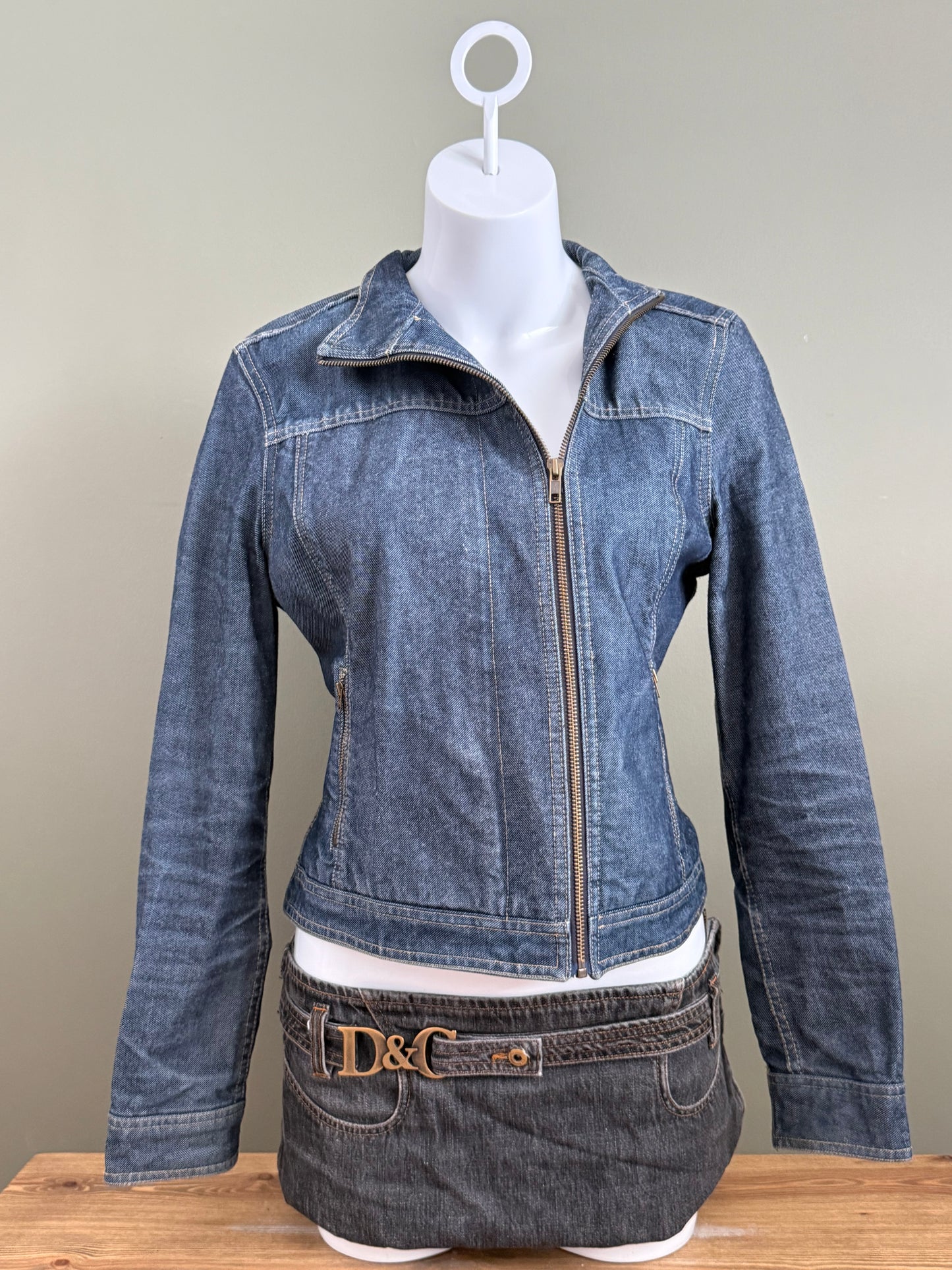French Connection Asymmetric Denim Jacket (M)