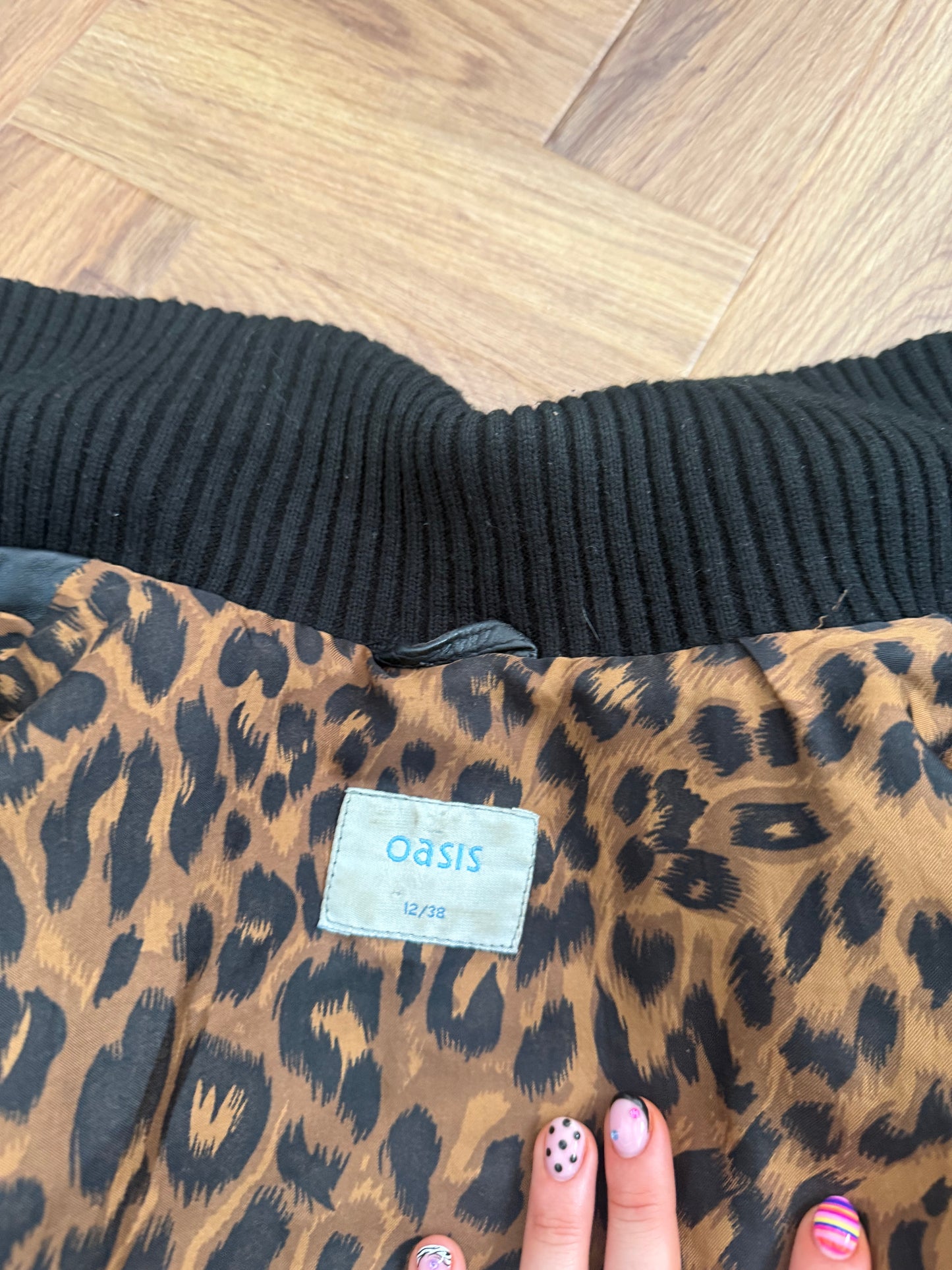 Leather Bomber Jacket (UK12)