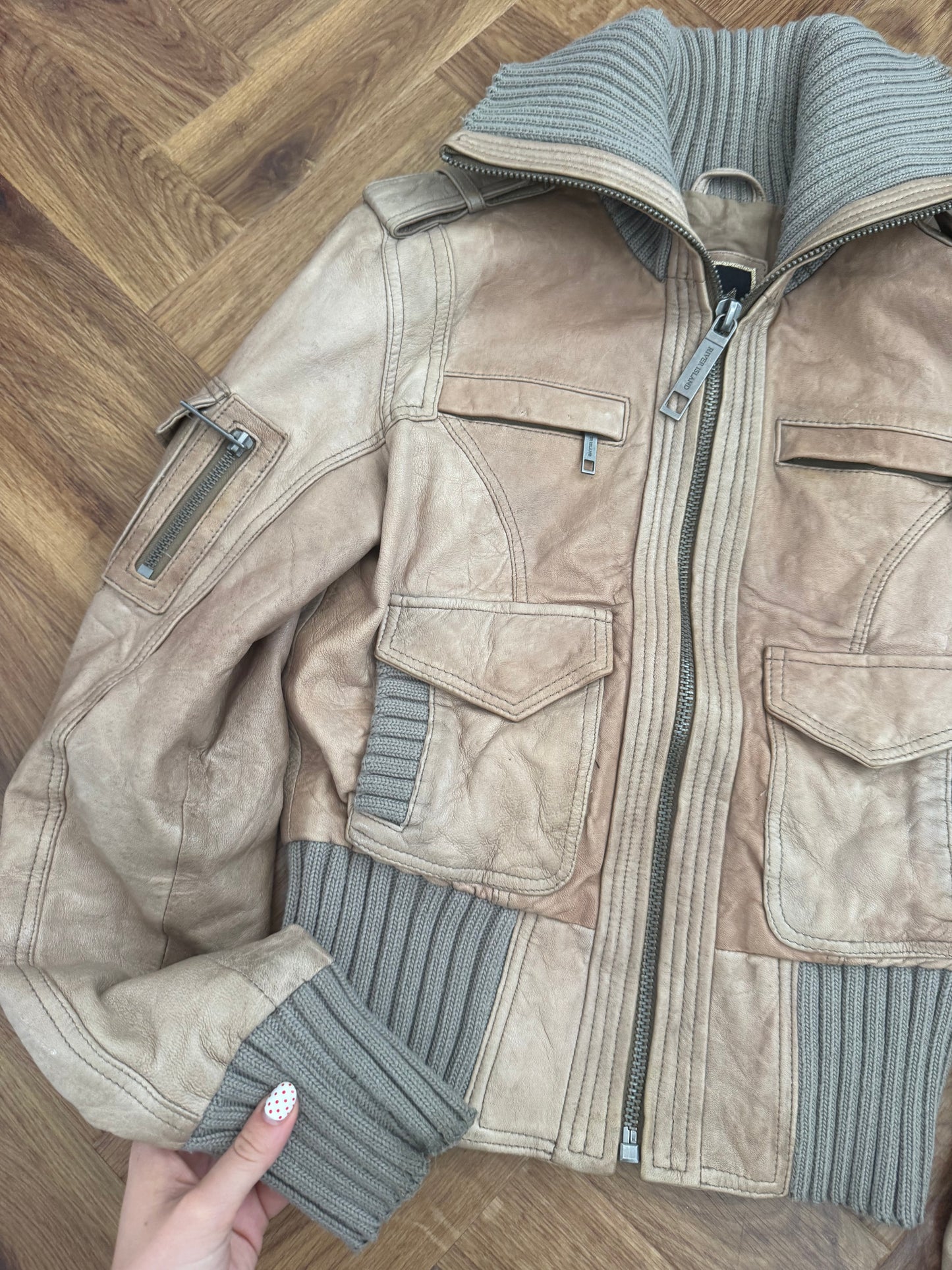 Leather Cargo Jacket (UK10)