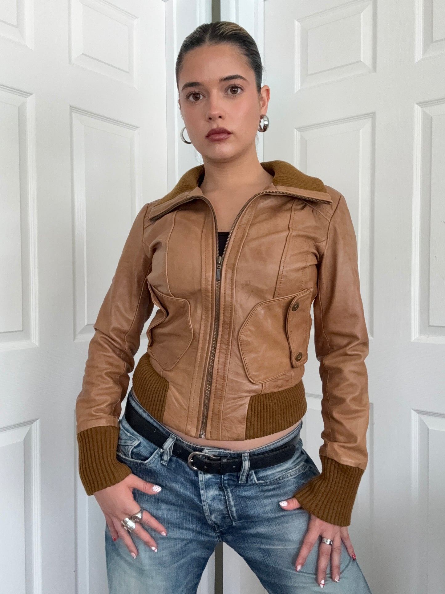 Fitted Leather Jacket (UK8)