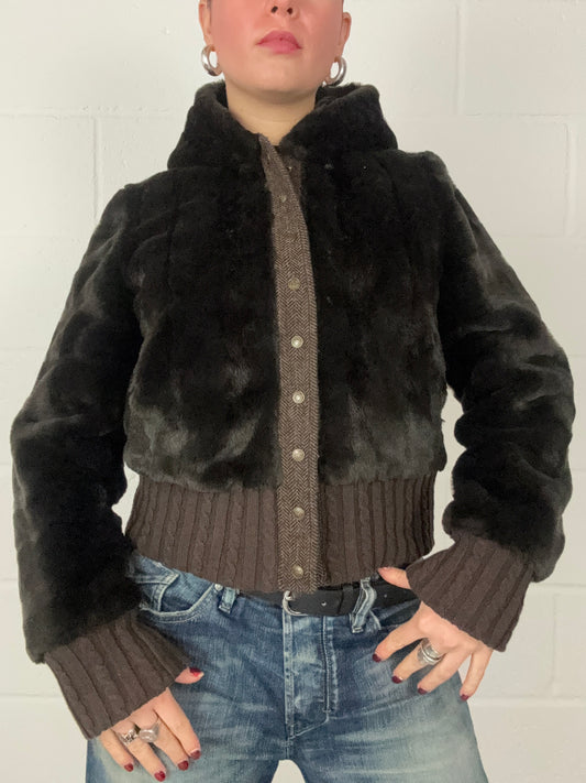 Juicy Couture Faux Fur Bomber Jacket (M)