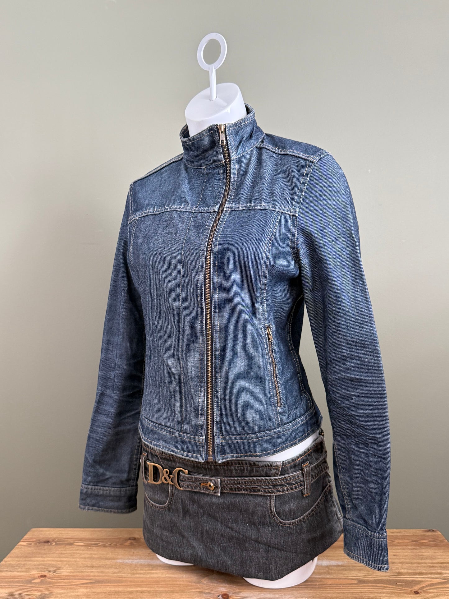 French Connection Asymmetric Denim Jacket (M)