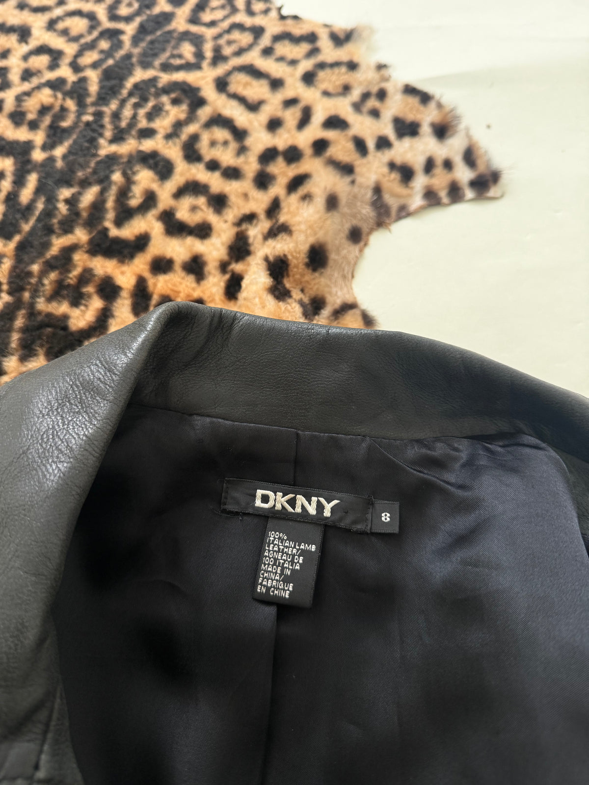 DKNY Leather Jacket (UK8)