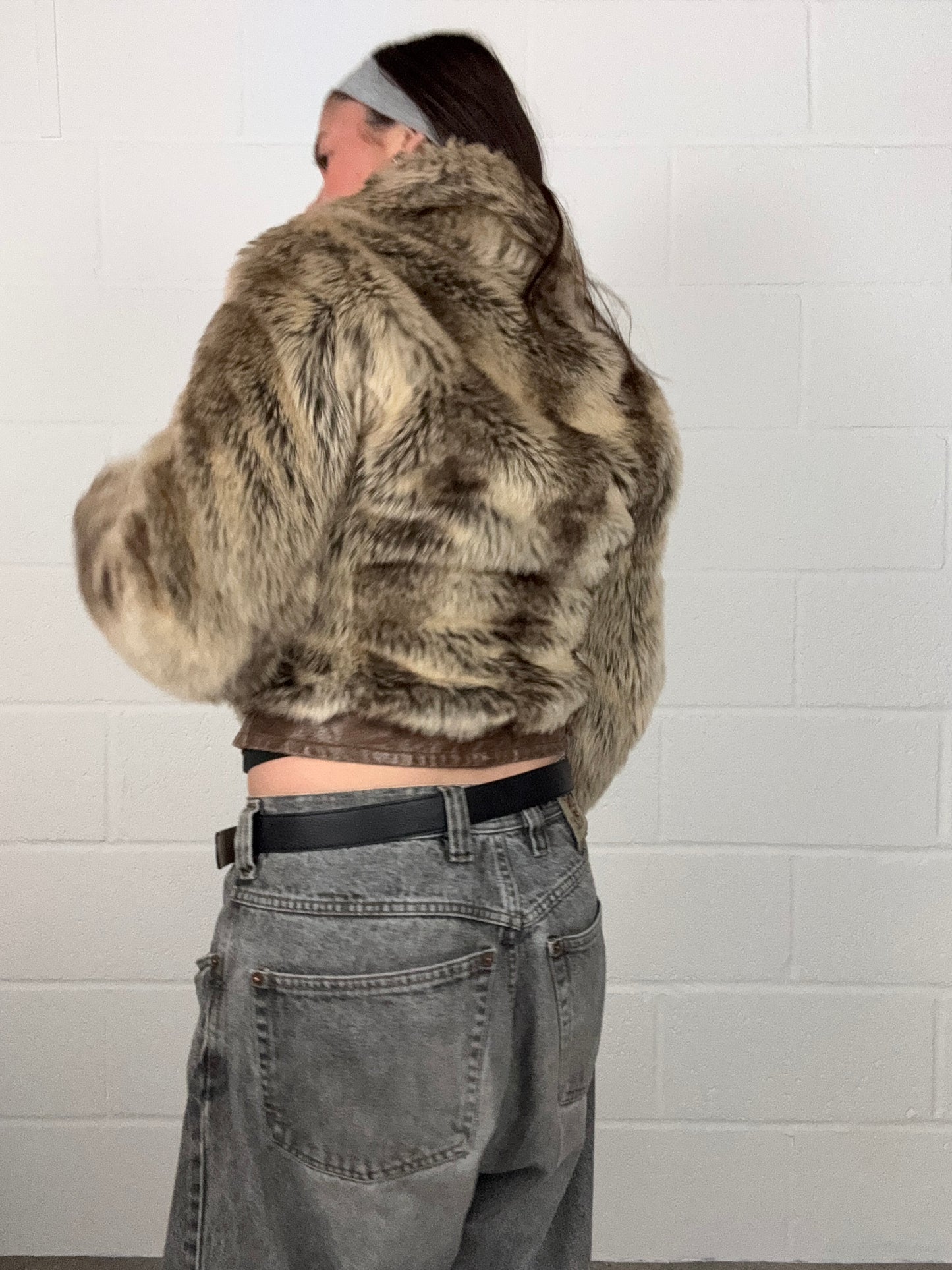 Y2K Faux Fur Jacket (UK10)