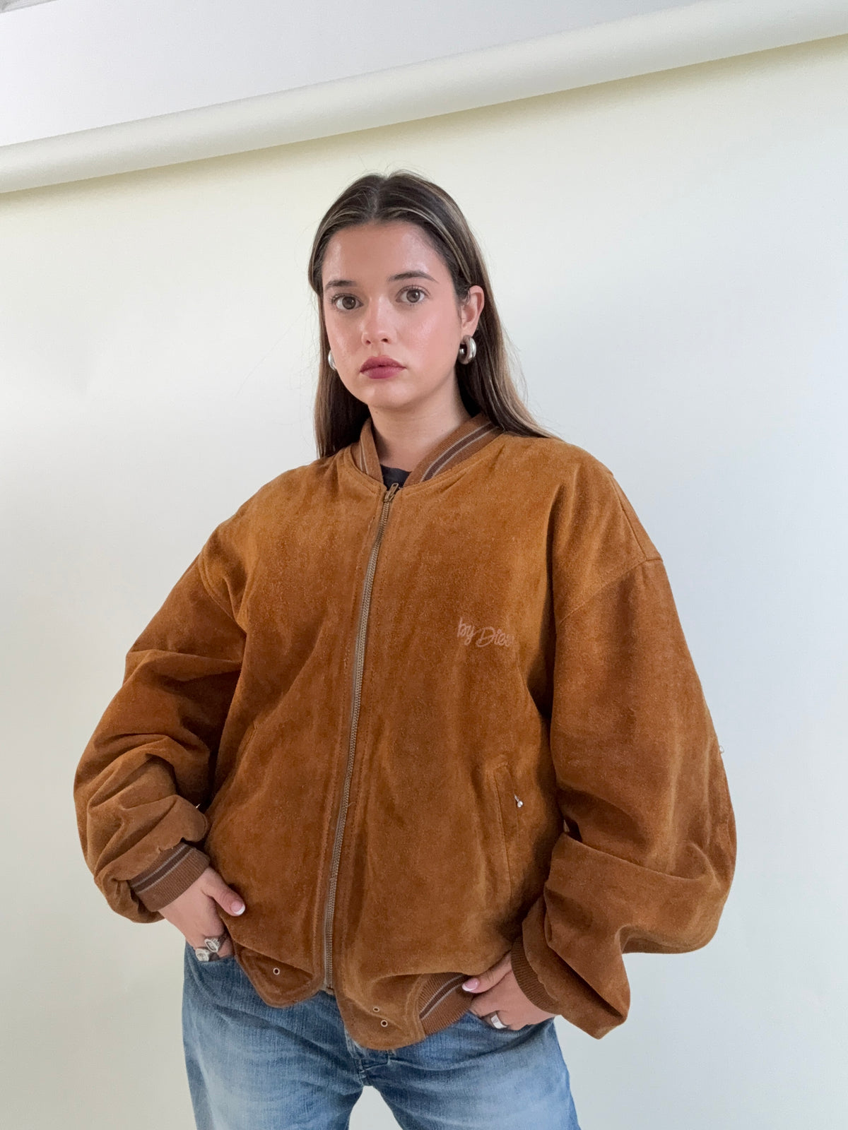 Vintage Diesel Suede Bomber Jacket (L)