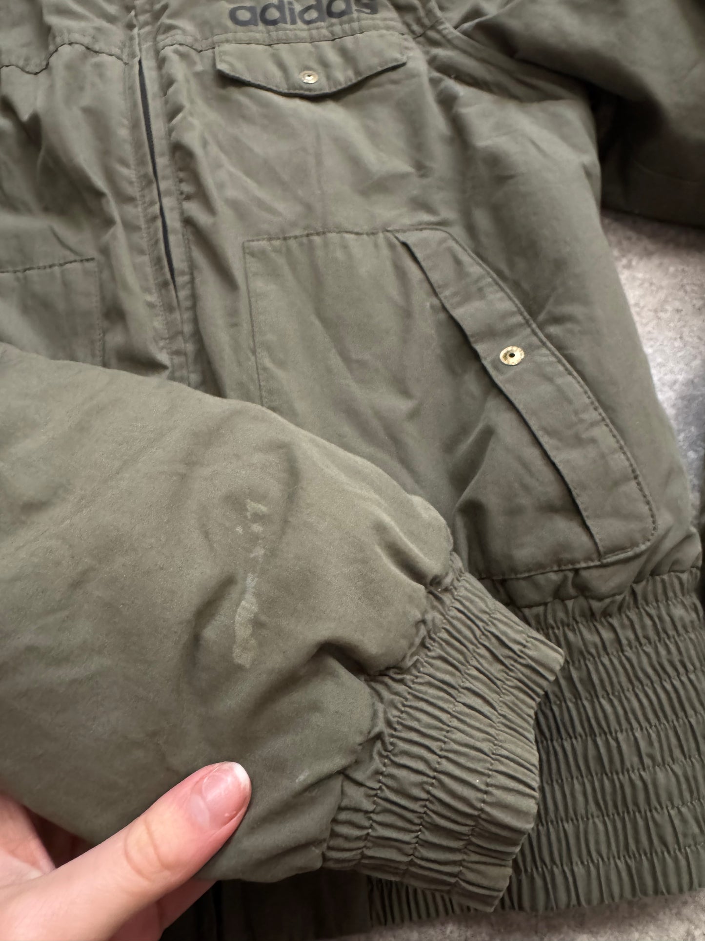 Adidas Khaki Puffer Coat (UK10)