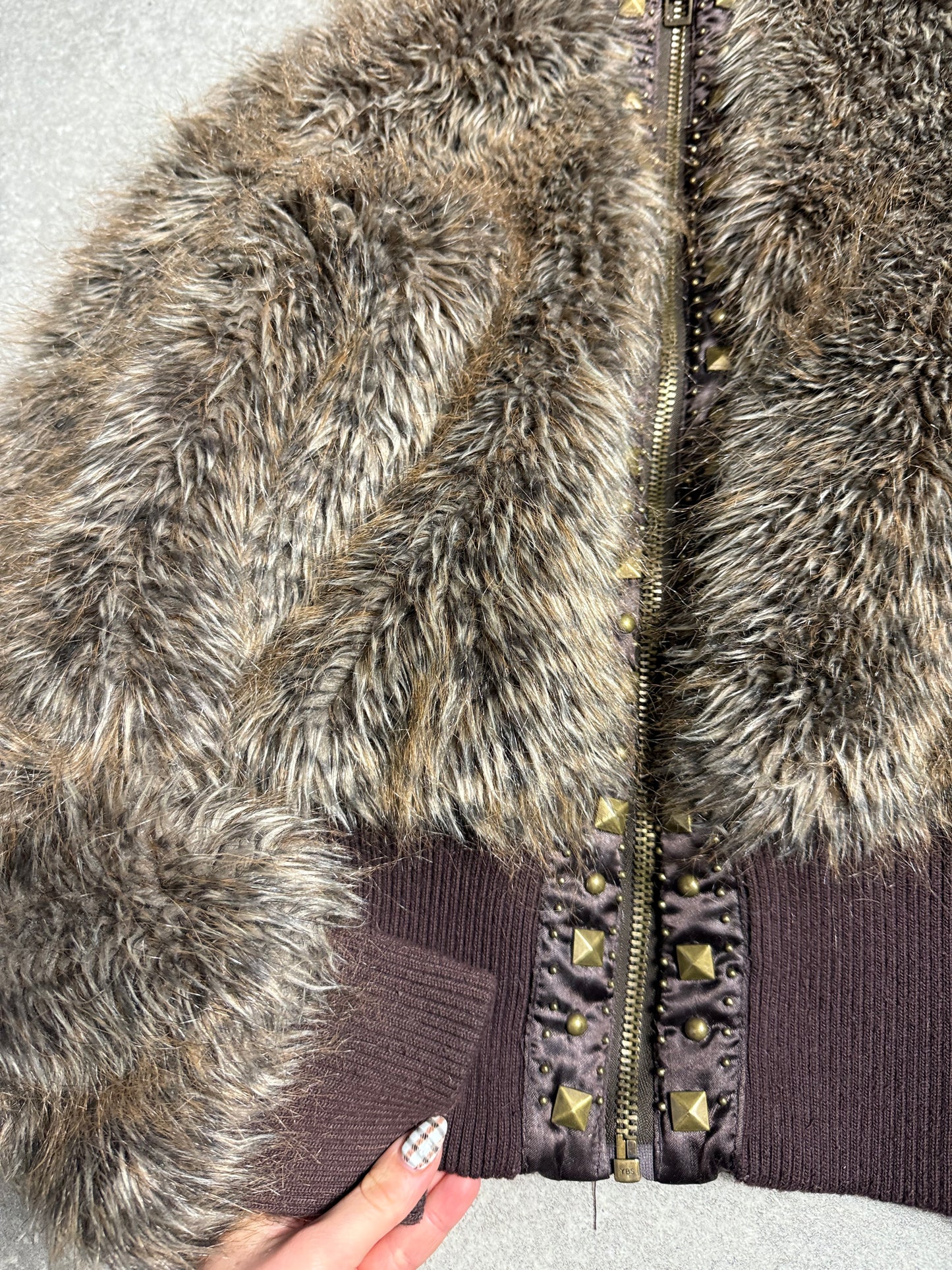 Faux Fur Leopard Bomber Jacket (UK14)