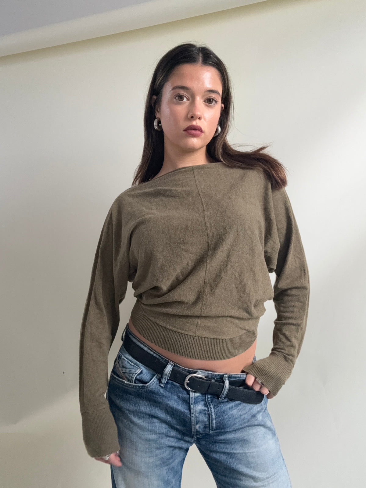 Allsaints Khaki Knit Jumper (S)