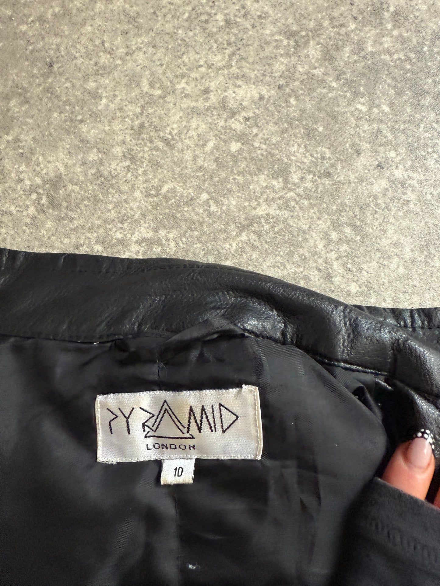 Faux Leather Racer Jacket (UK10)