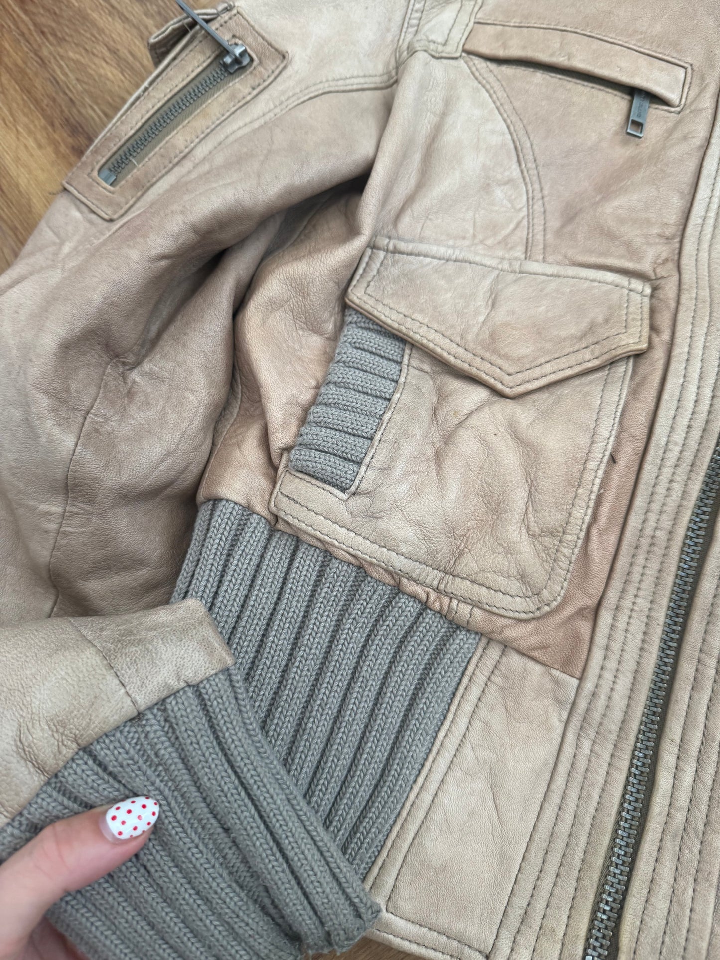 Leather Cargo Jacket (UK10)