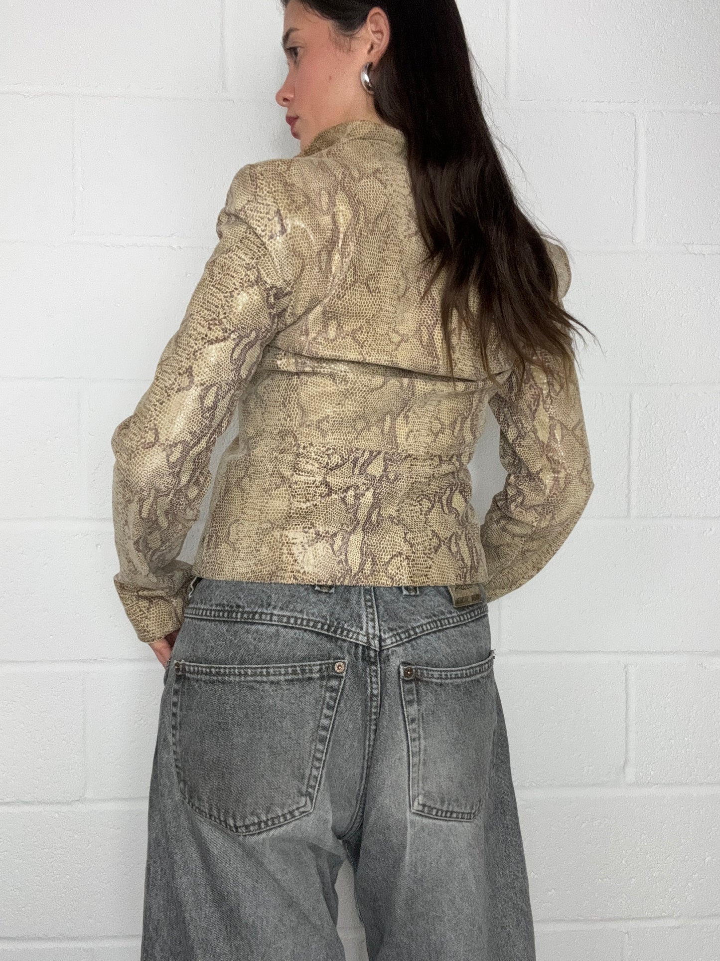 Snakeskin Leather Jacket