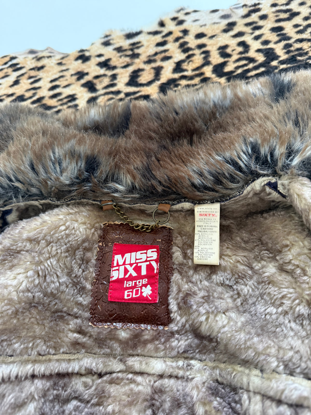 Miss Sixty Purple Faux Fur Jacket (L)