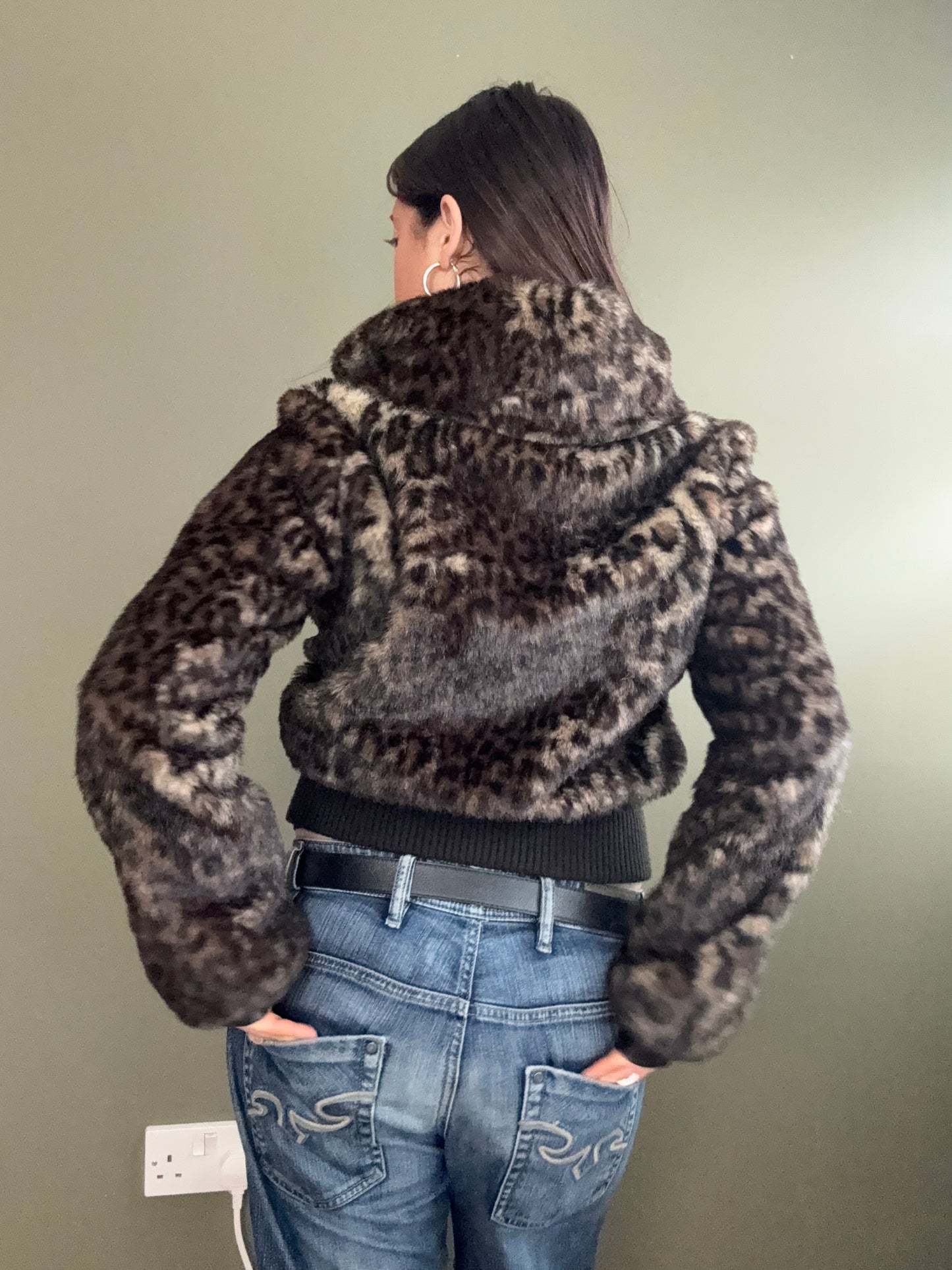 Faux Fur Leopard Jacket (M)
