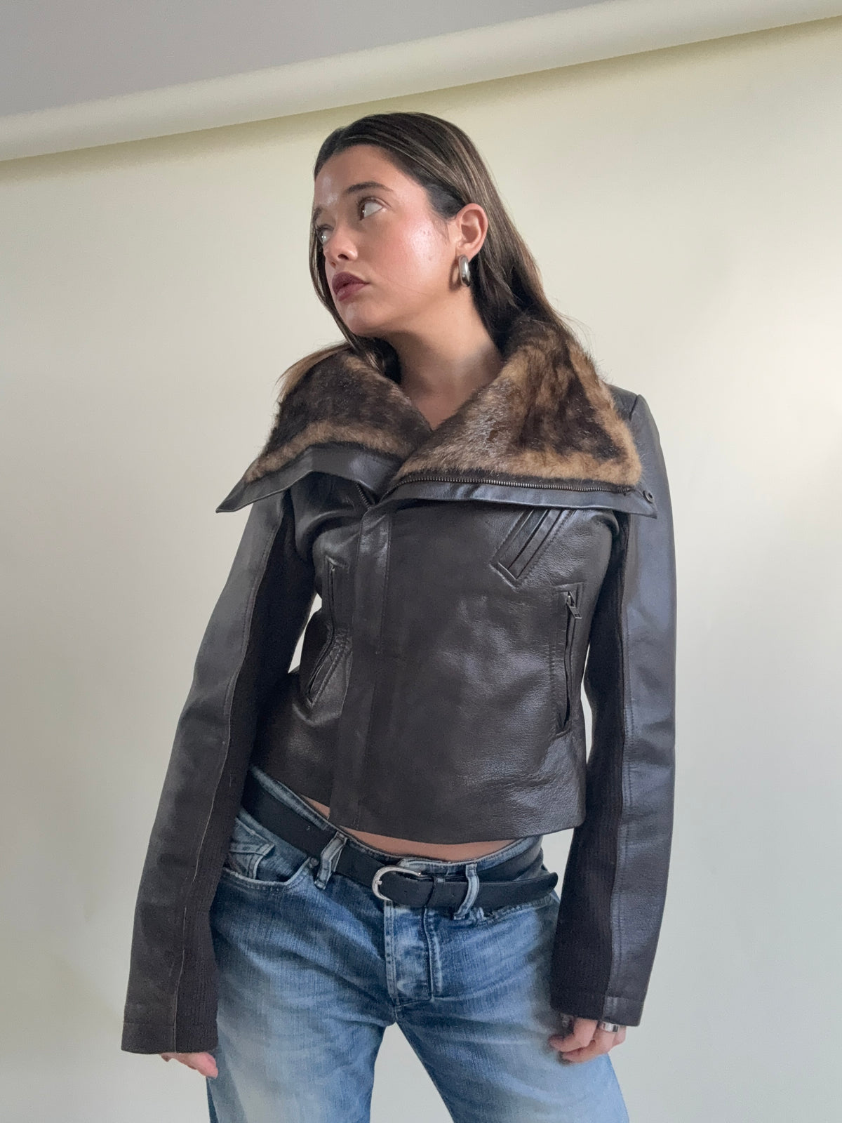 Morgan De Toi Leather Asymmetric Jacket (S)