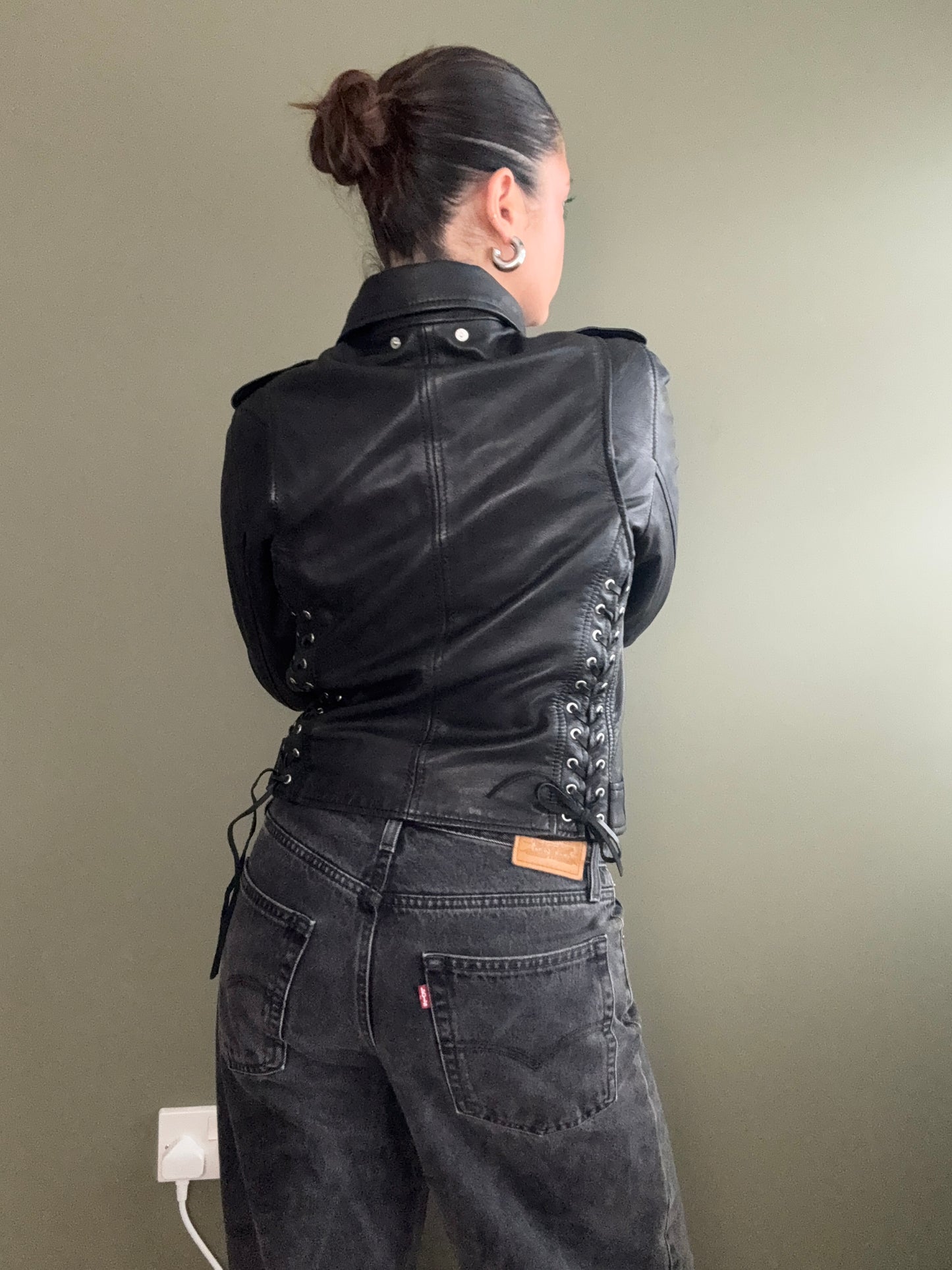 Diesel Corset Style Leather Jacket (XS)