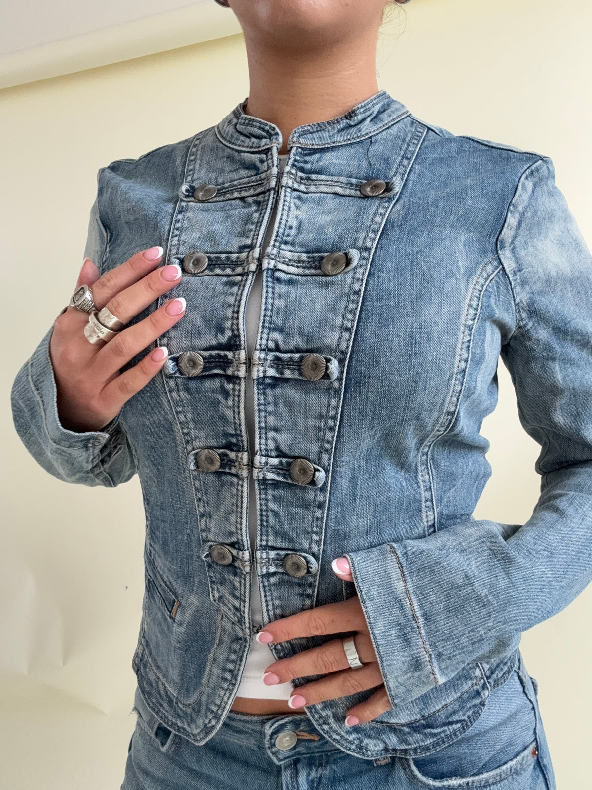 Denim Military Jacket (M)