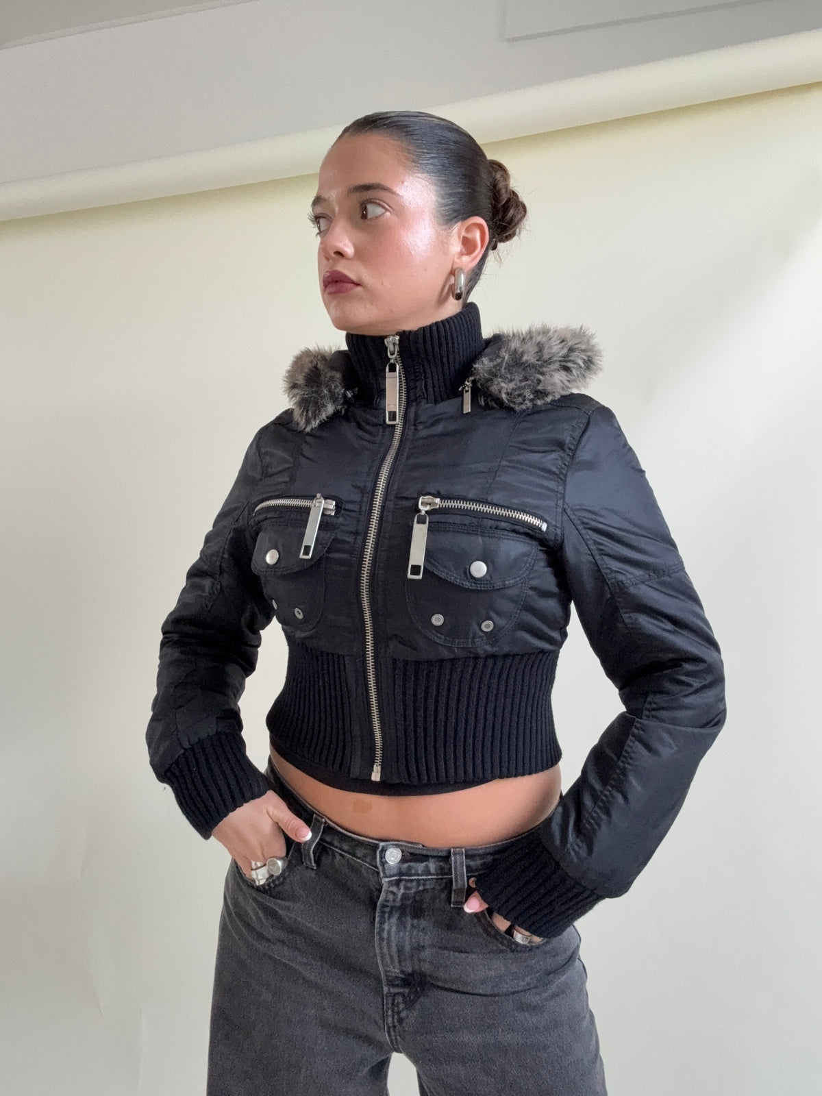 Y2K Fitted Puffer Jacket (UK8)