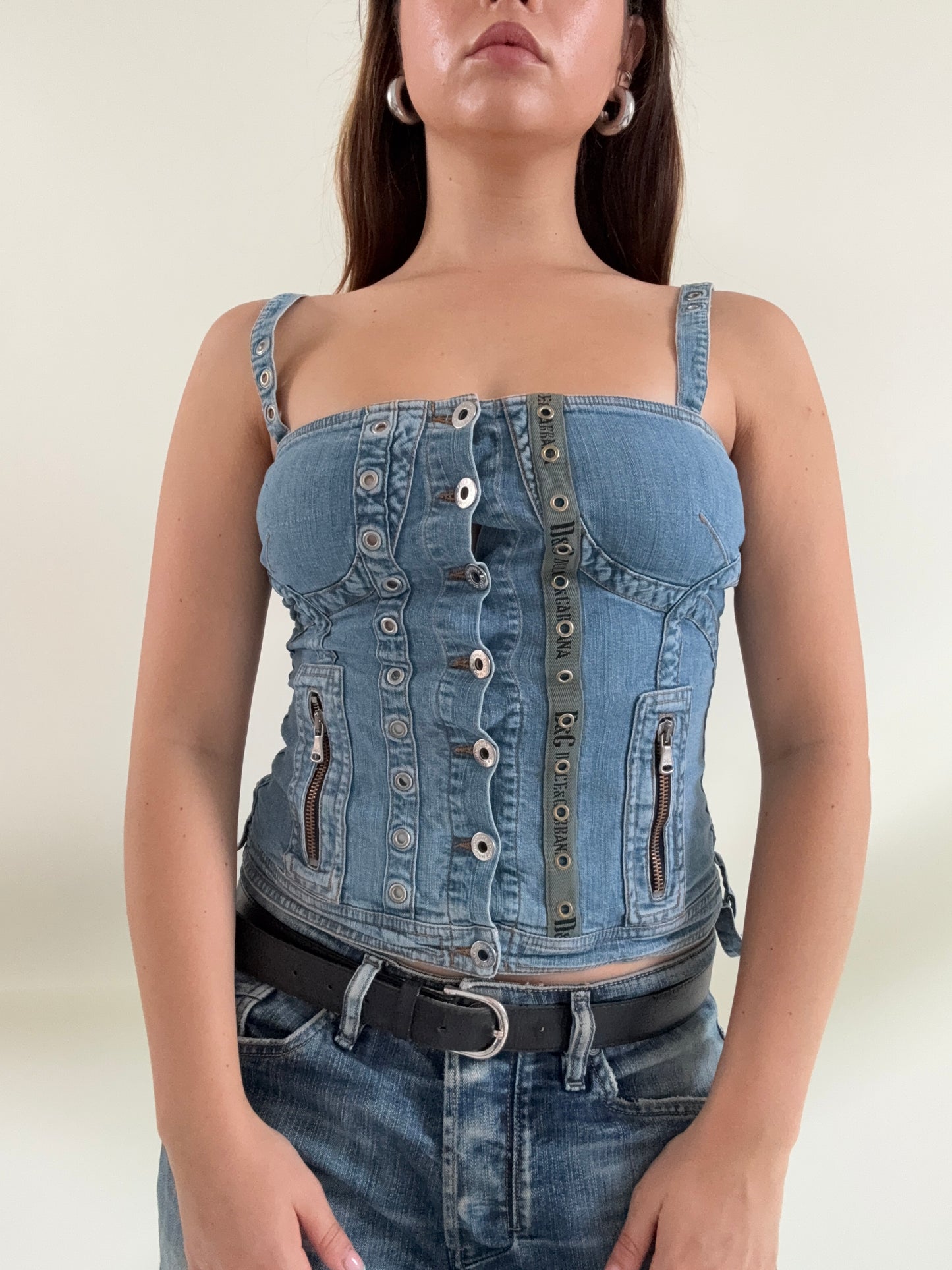 Dolce & Gabbana Denim Corset Top (XS)