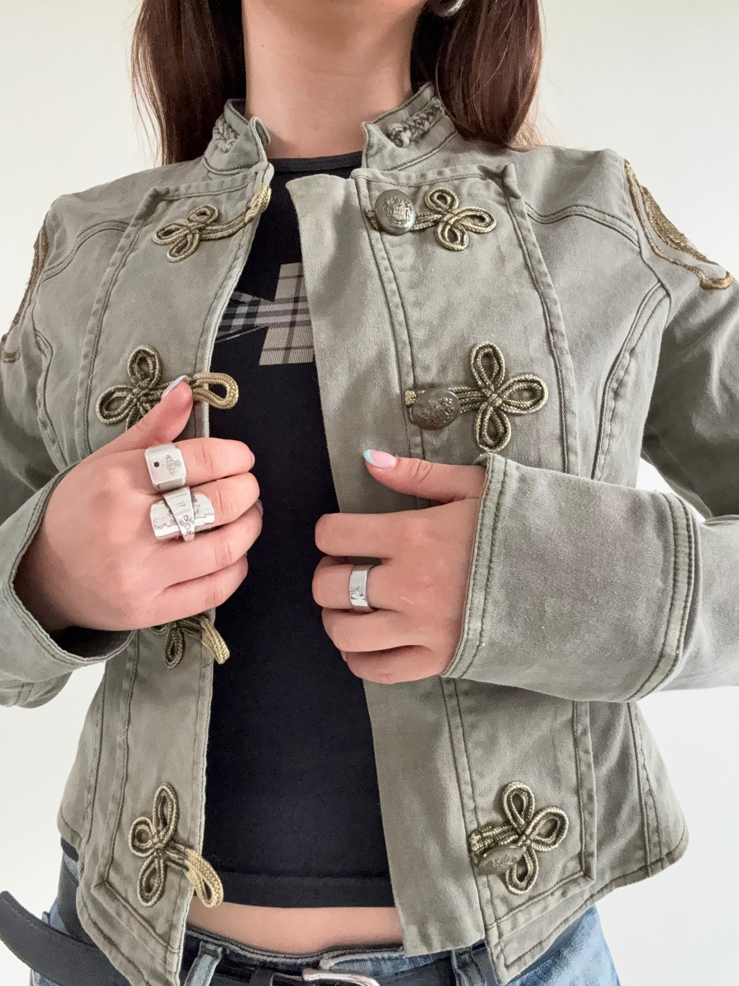 Jane Norman Cropped Military Jacket (UK12)