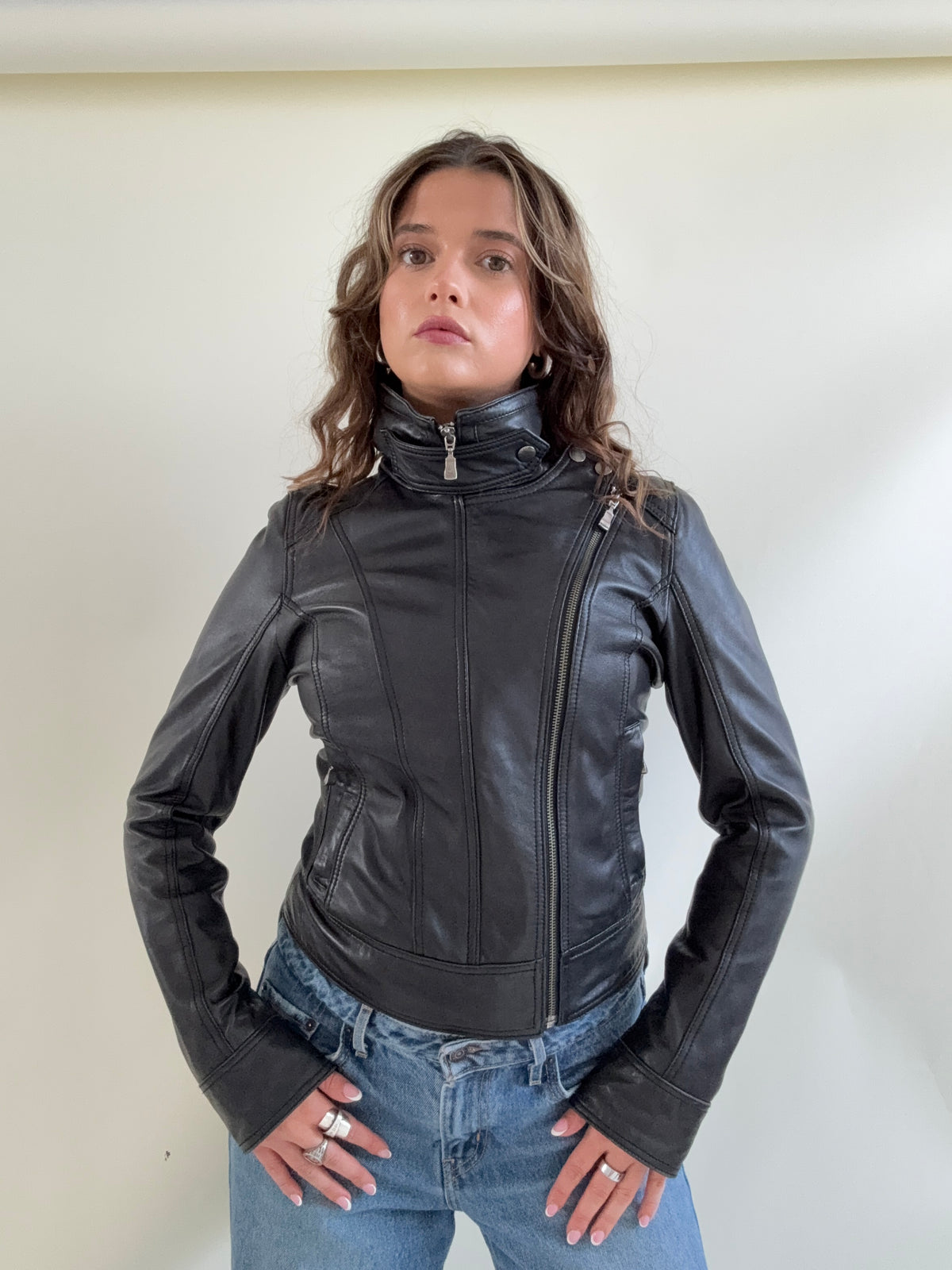 Ted Baker Fitted Leather Jacket (S)