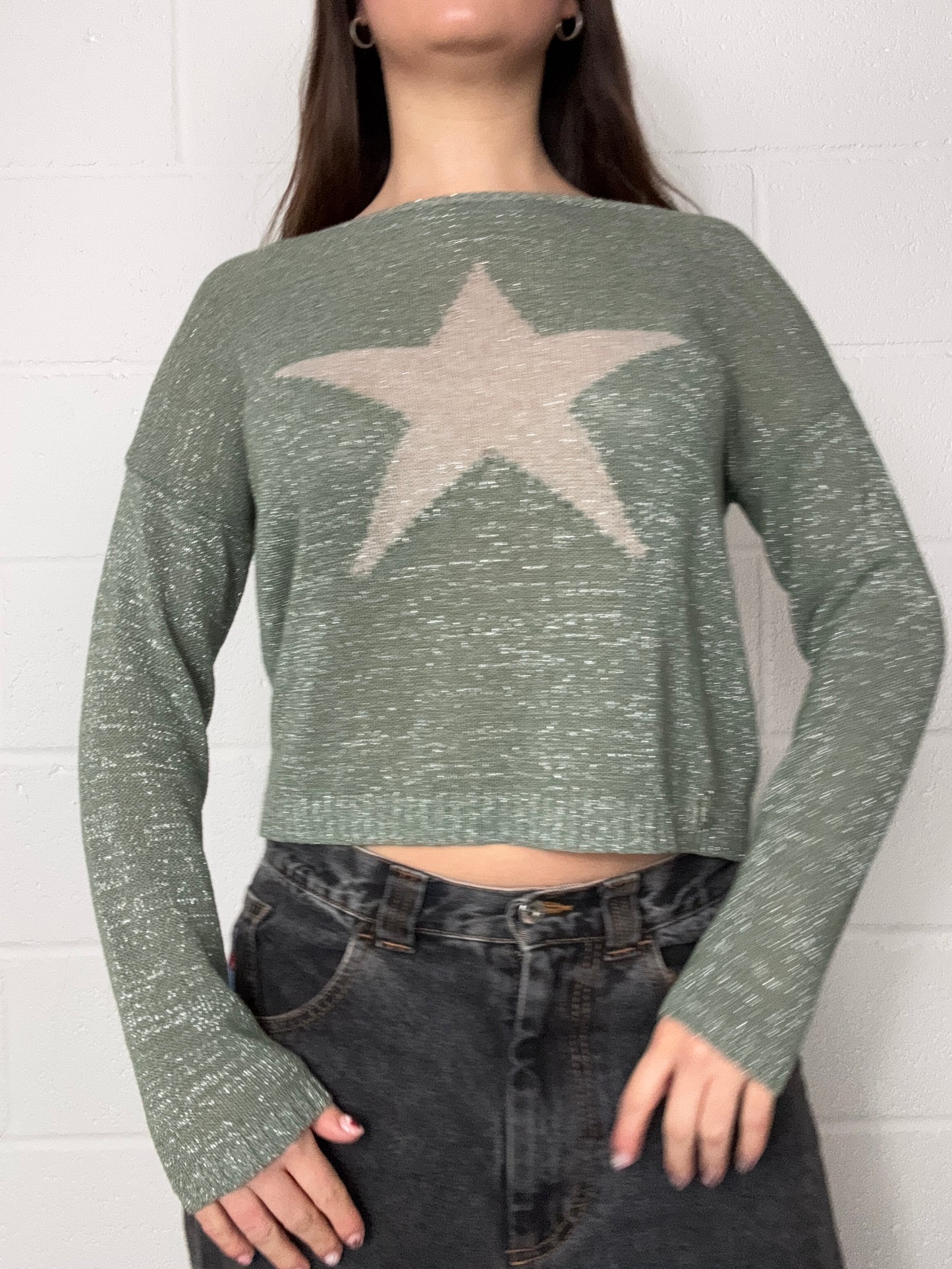 Guess Sparkly Crop Jumper (XS)