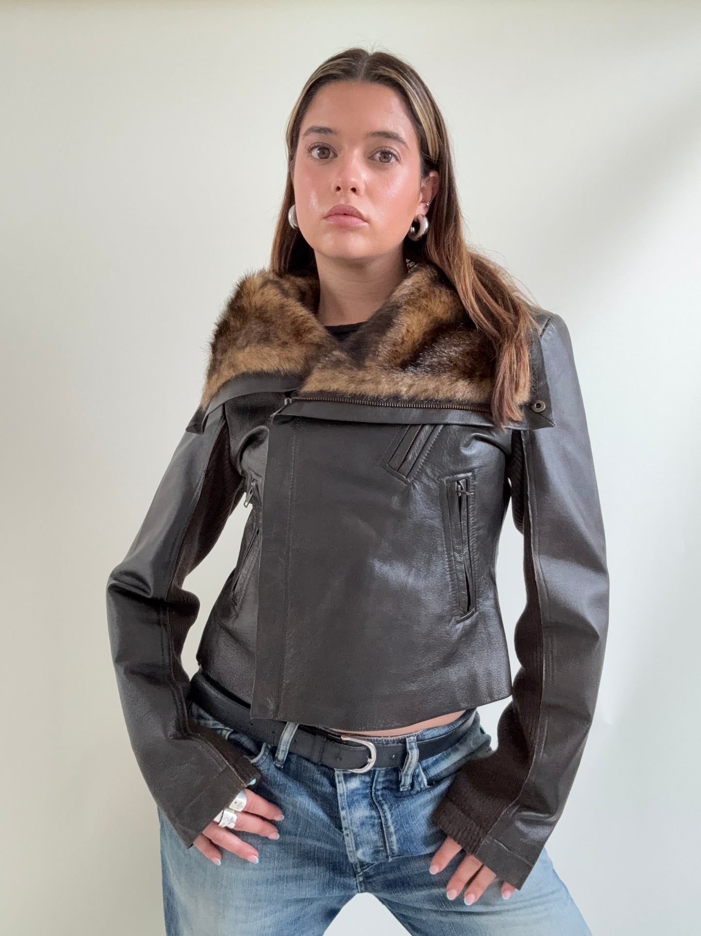 Morgan De Toi Asymmetric Leather Jacket (S)