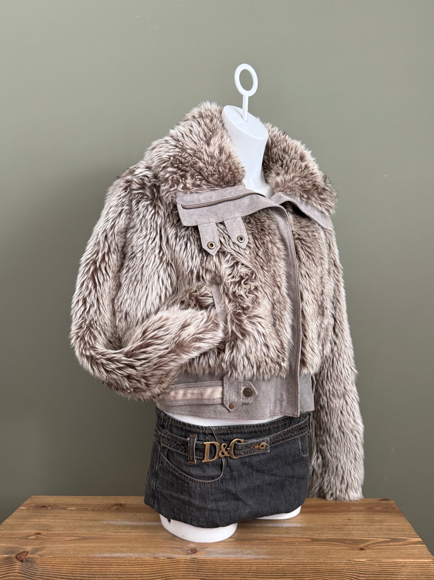 Faux Fur Bomber Jacket (UK16)