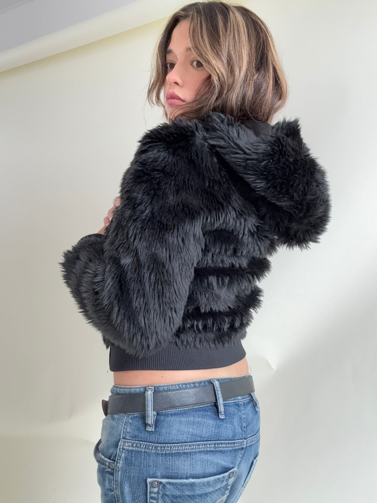 Adidas Faux Fur Bomber Jacket (S)