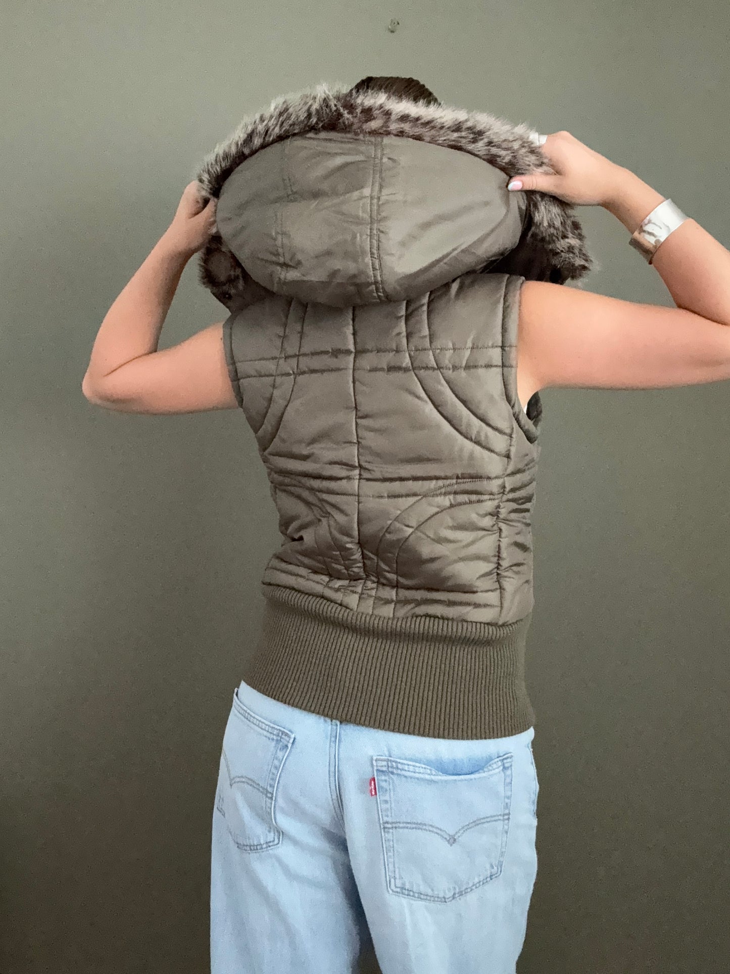 Khaki Y2K Gilet (UK8)