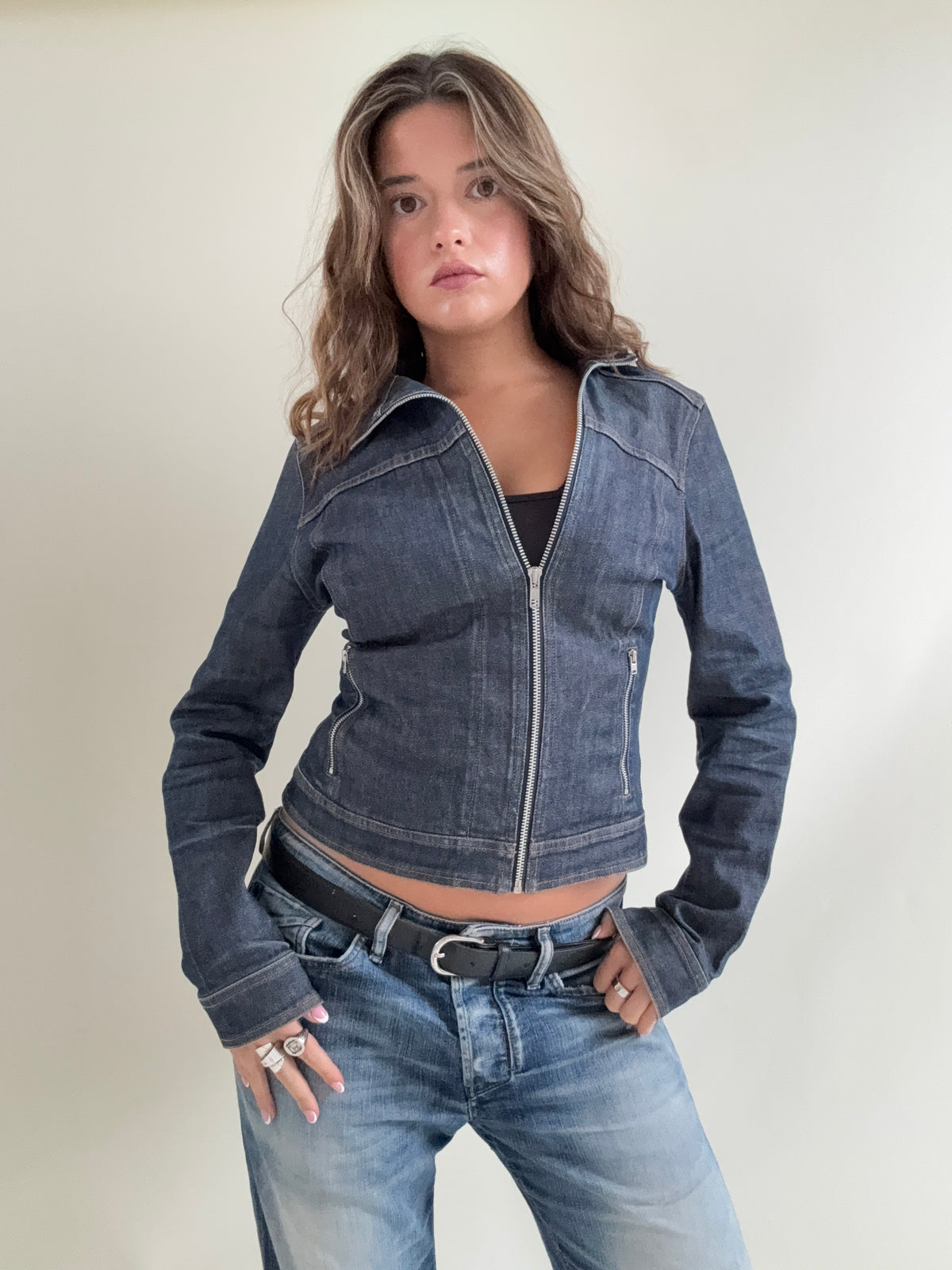 French Connection Asymmetric Denim Jacket (M)
