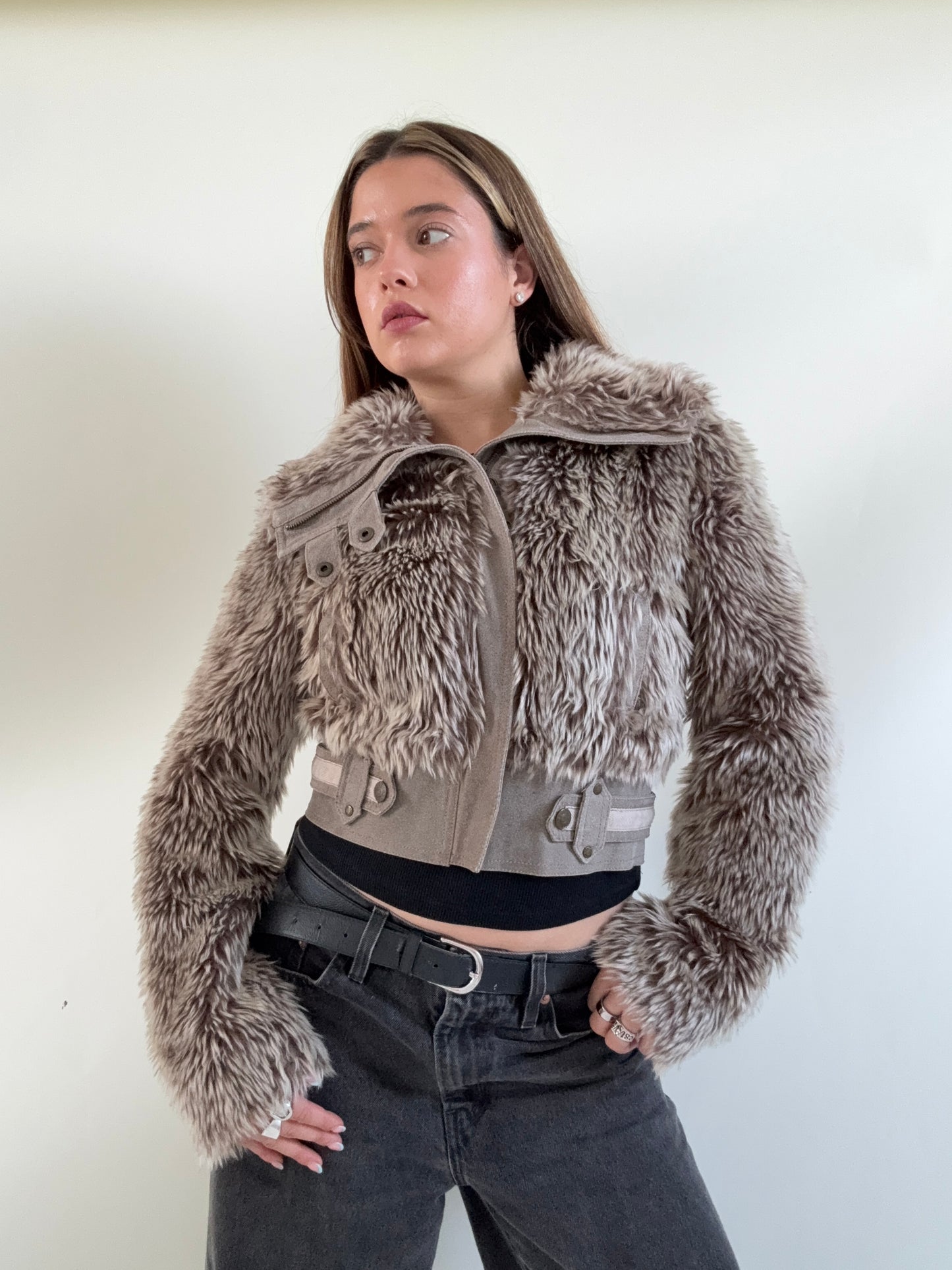 Faux Fur Bomber Jacket (UK10)