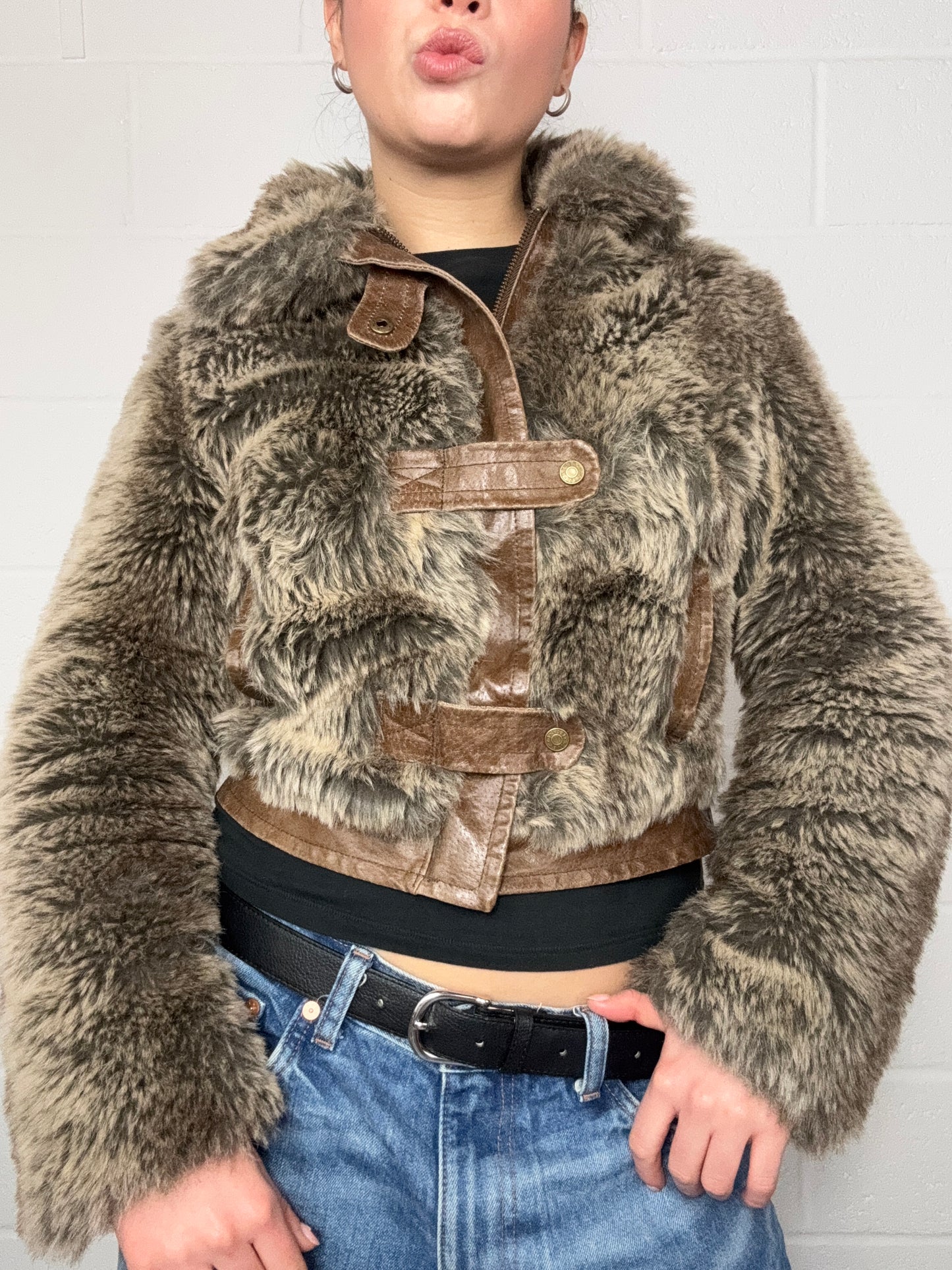 Y2K Faux Fur Jacket (UK8)