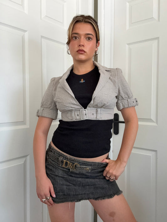 Tartan Shortsleeve Buckle Jacket (UK8)