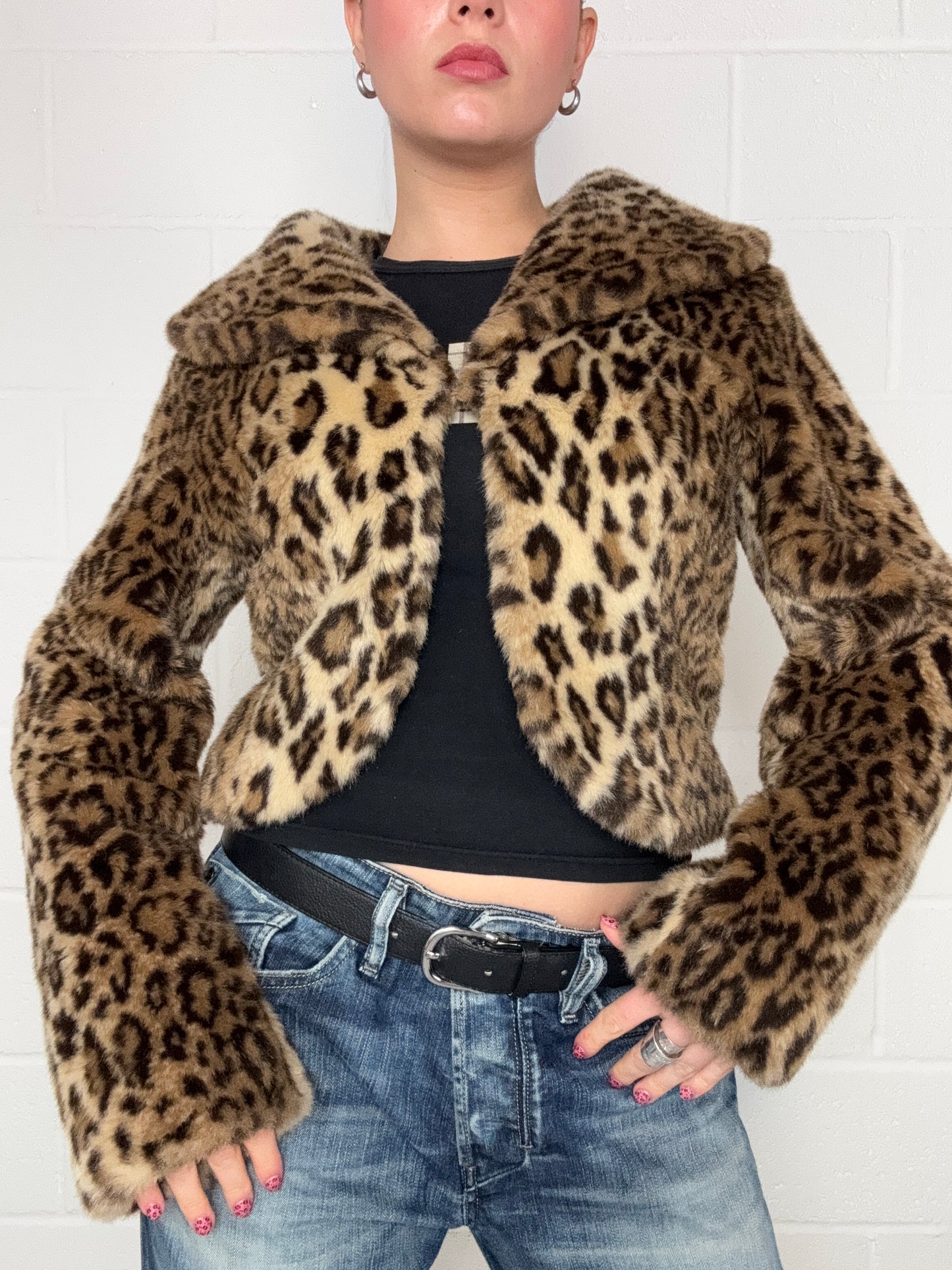 Leopard Faux Fur Jacket (UK12)