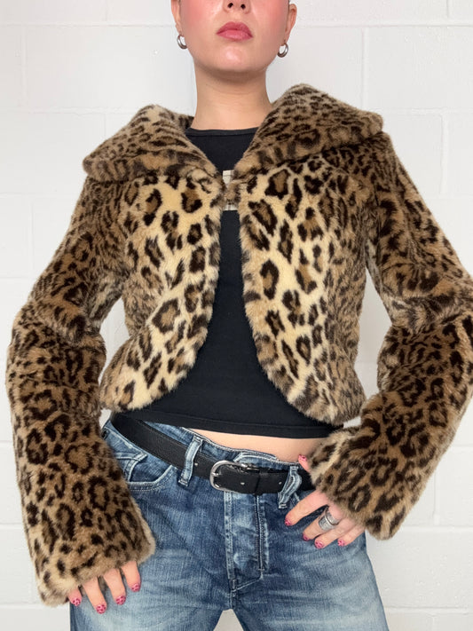 Leopard Faux Fur Jacket (UK12)