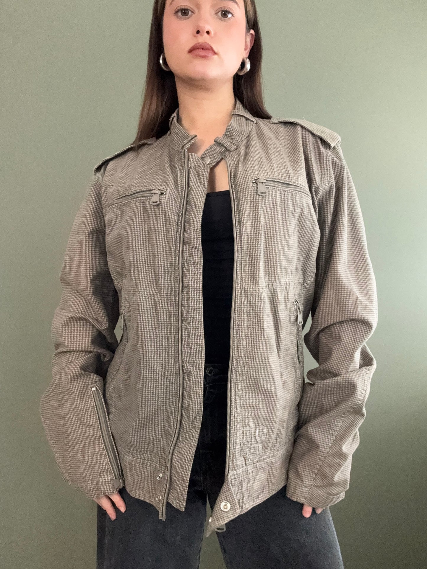 Diesel Dogtooth Biker Jacket (XL)