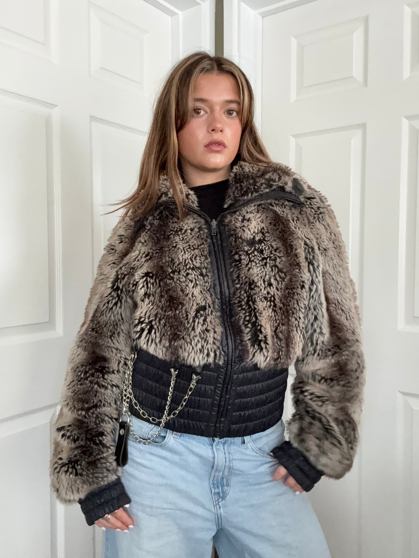 Miss Sixty Reversible Faux Fur Jacket (XL)
