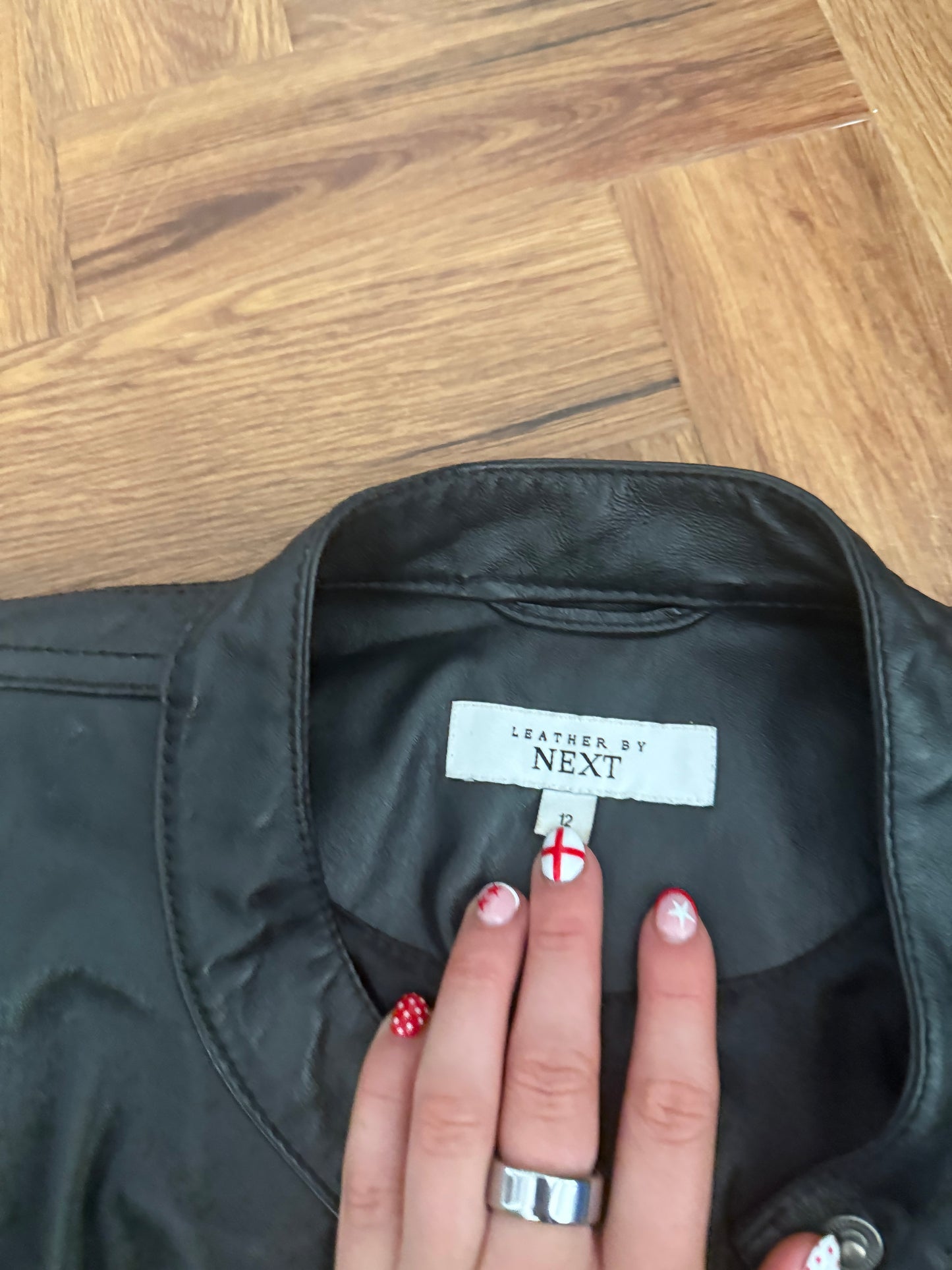 Fitted Leather Buckle Jacket (UK12)