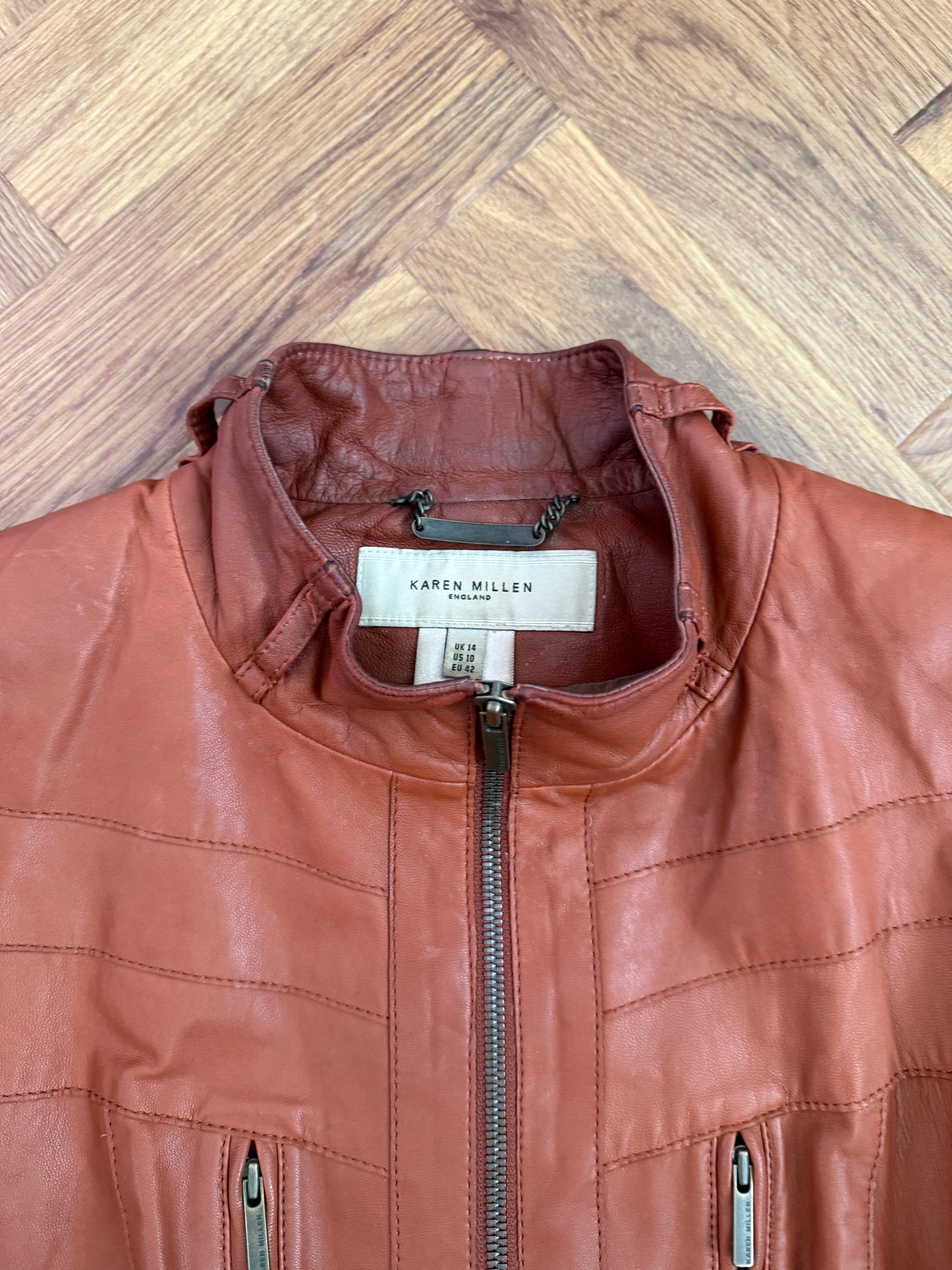 Karen Millen Leather Jacket (UK14)