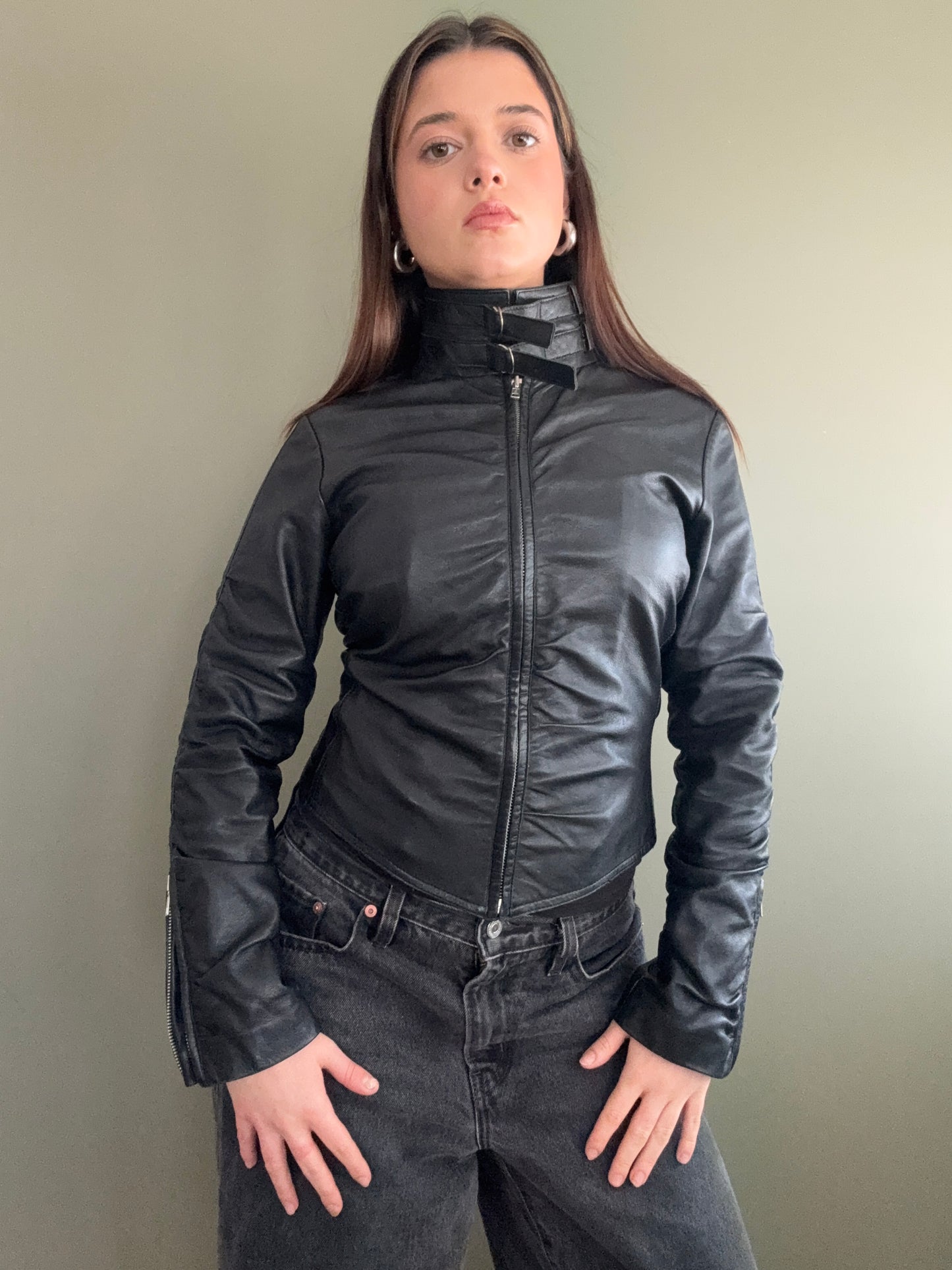 Fitted Leather Jacket (UK8)