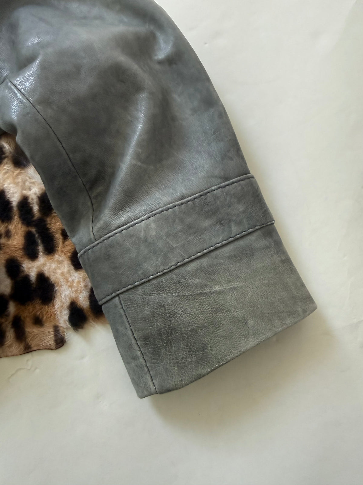 Vintage Leather Military Jacket (UK12)