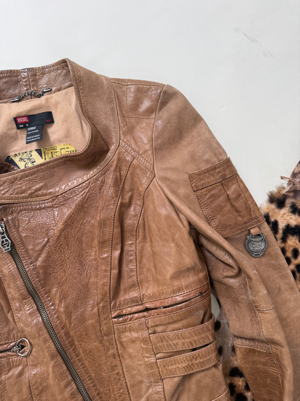 Vintage Diesel Leather Cropped Jacket (M)