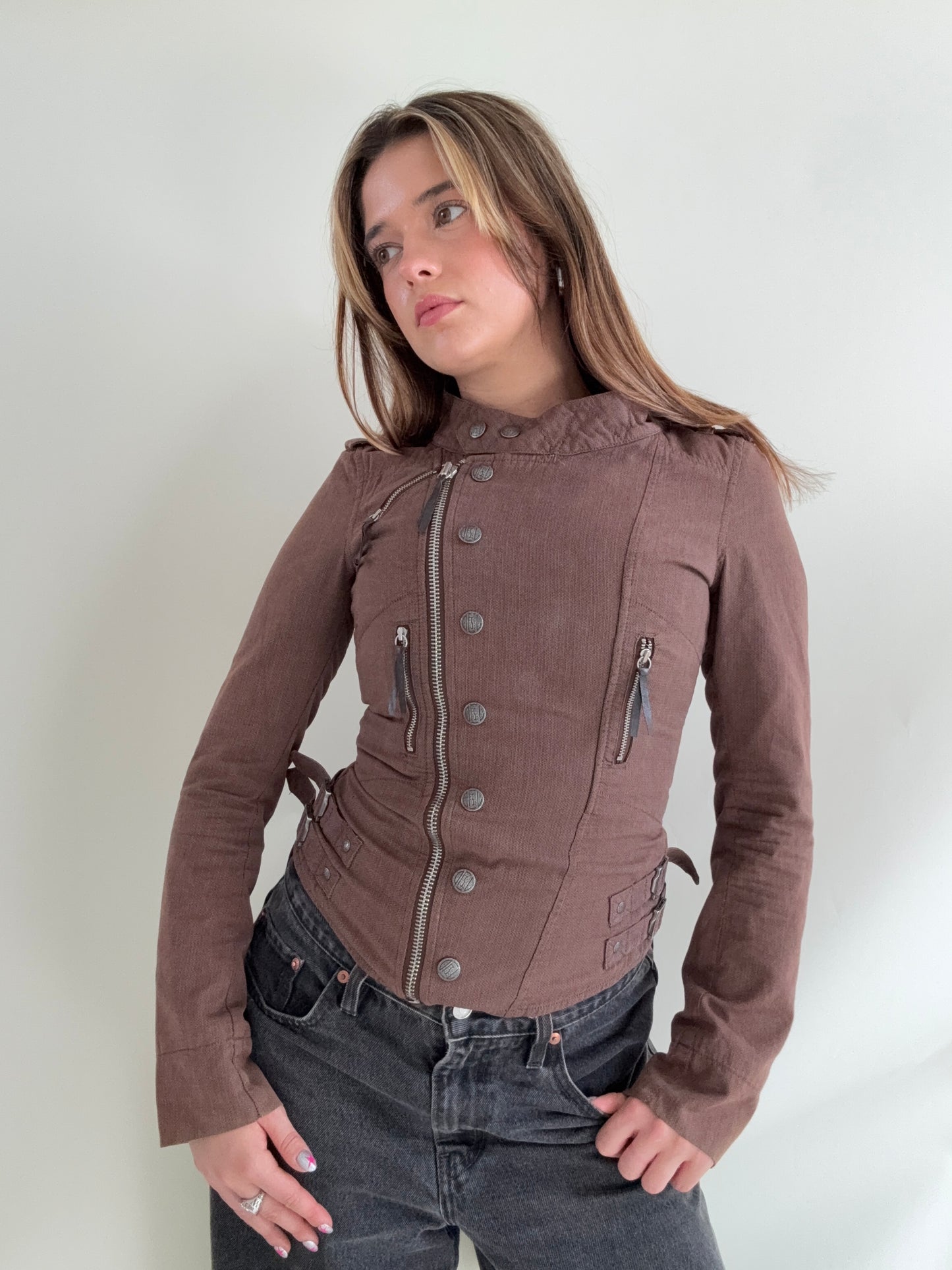 Diesel Fitted Asymmetric Buckle Jacket (XS)