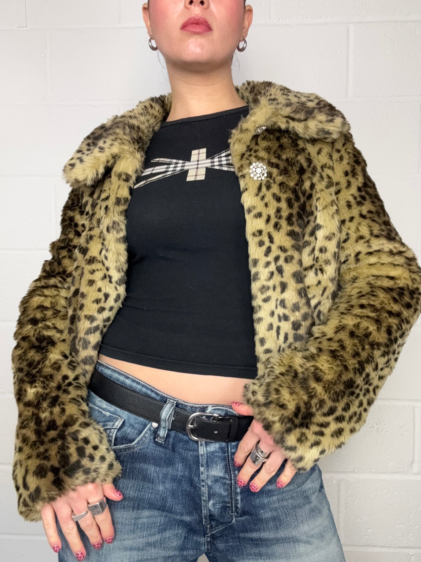 Leopard Faux Fur Jacket (UK10)